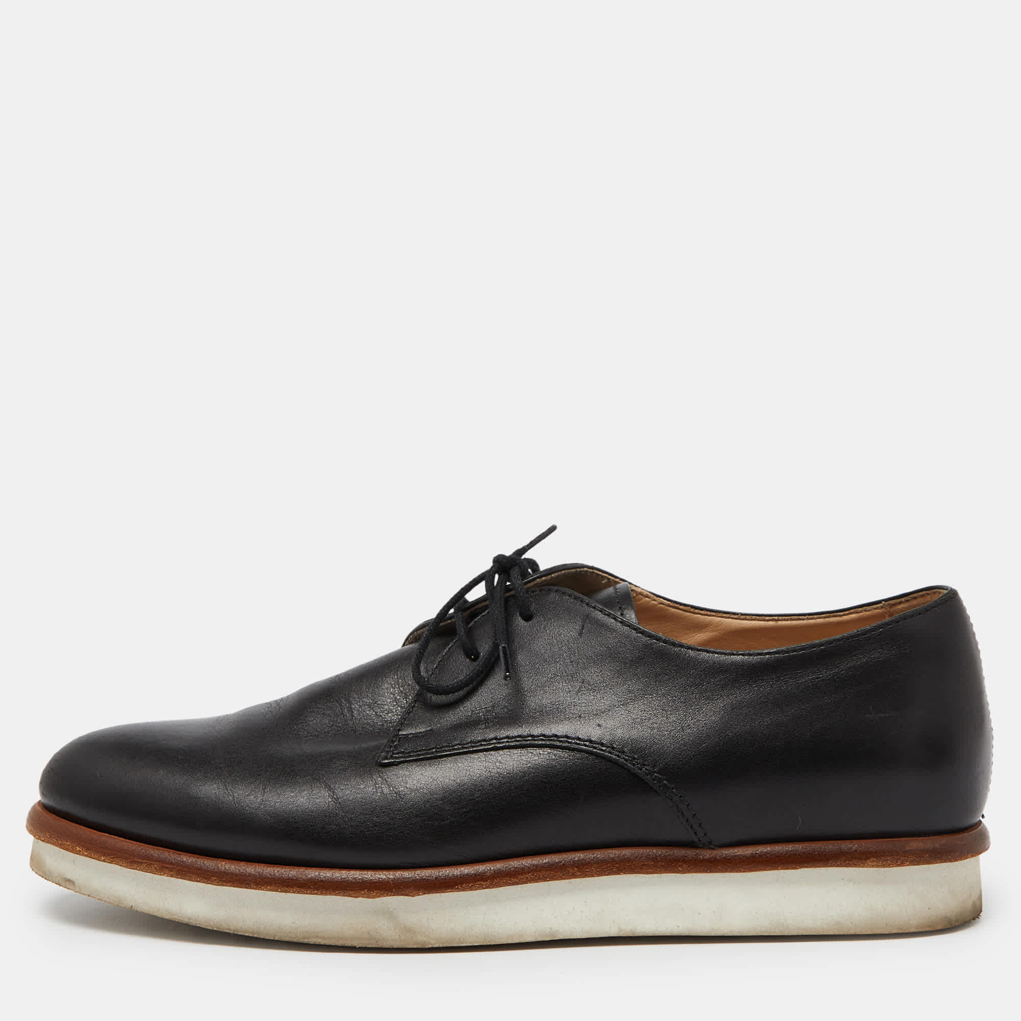 Tod's Black Leather Platform Oxfords