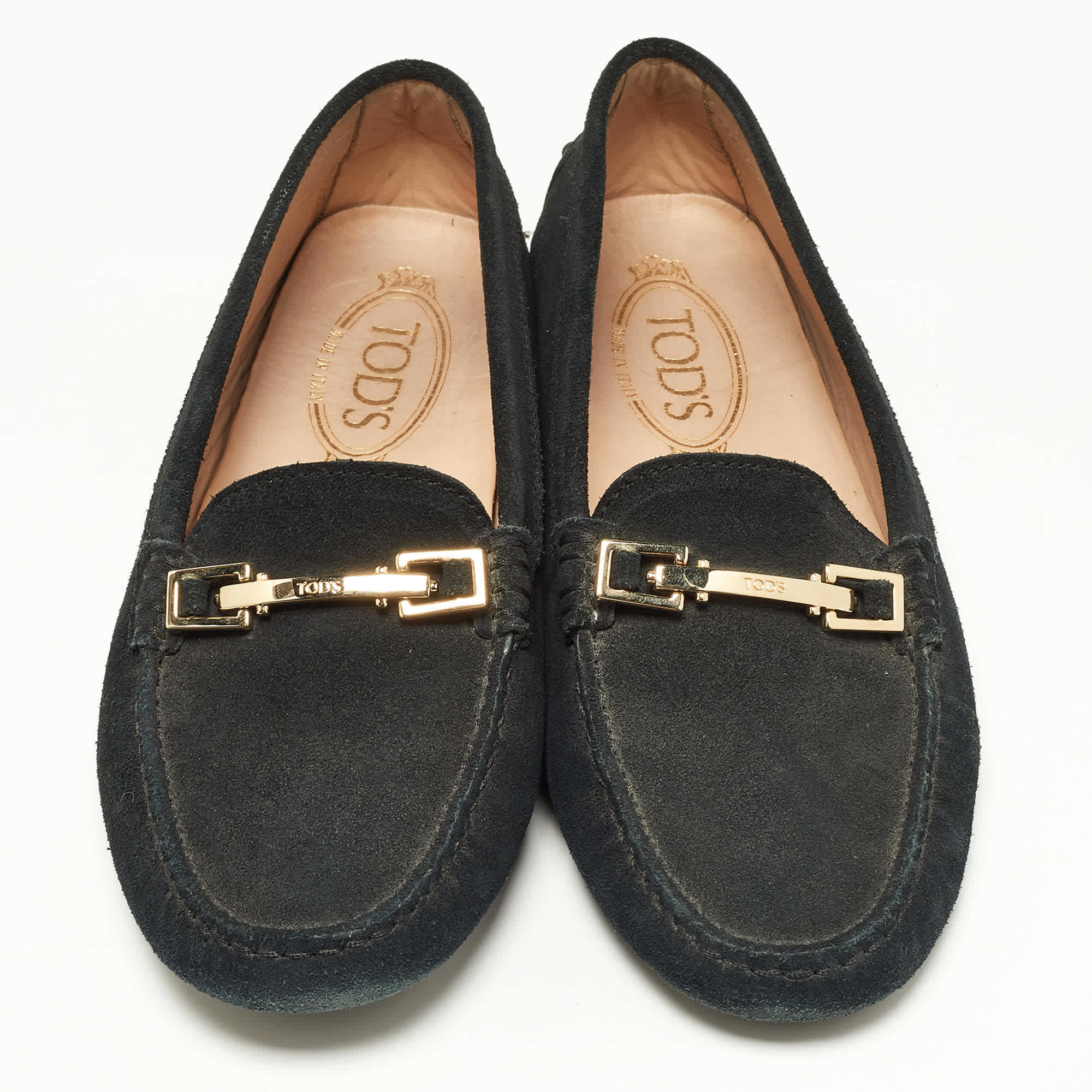 Tod's Black Suede Horsebit Loafers
