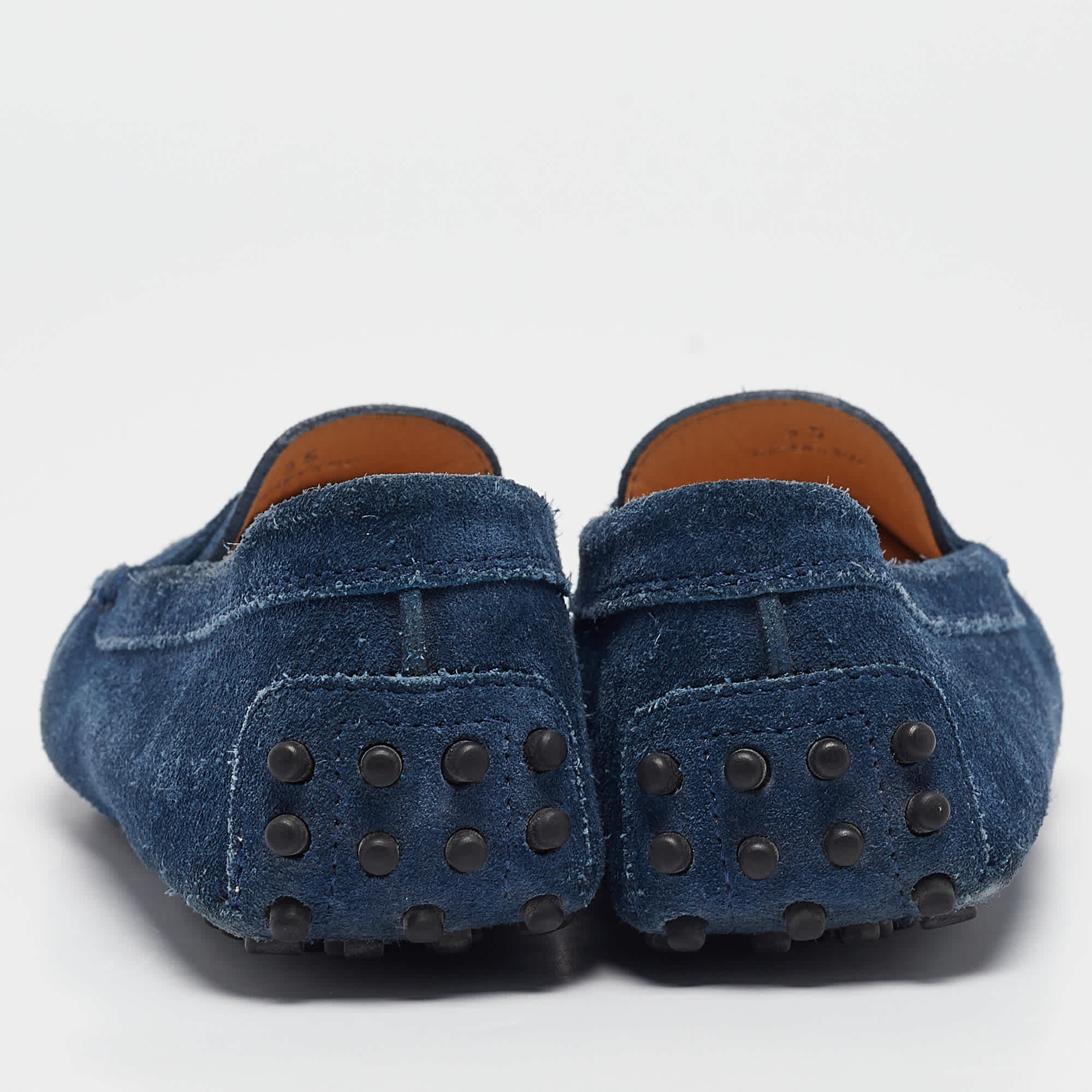 Tod's Blue Suede Gommino Penny Loafers