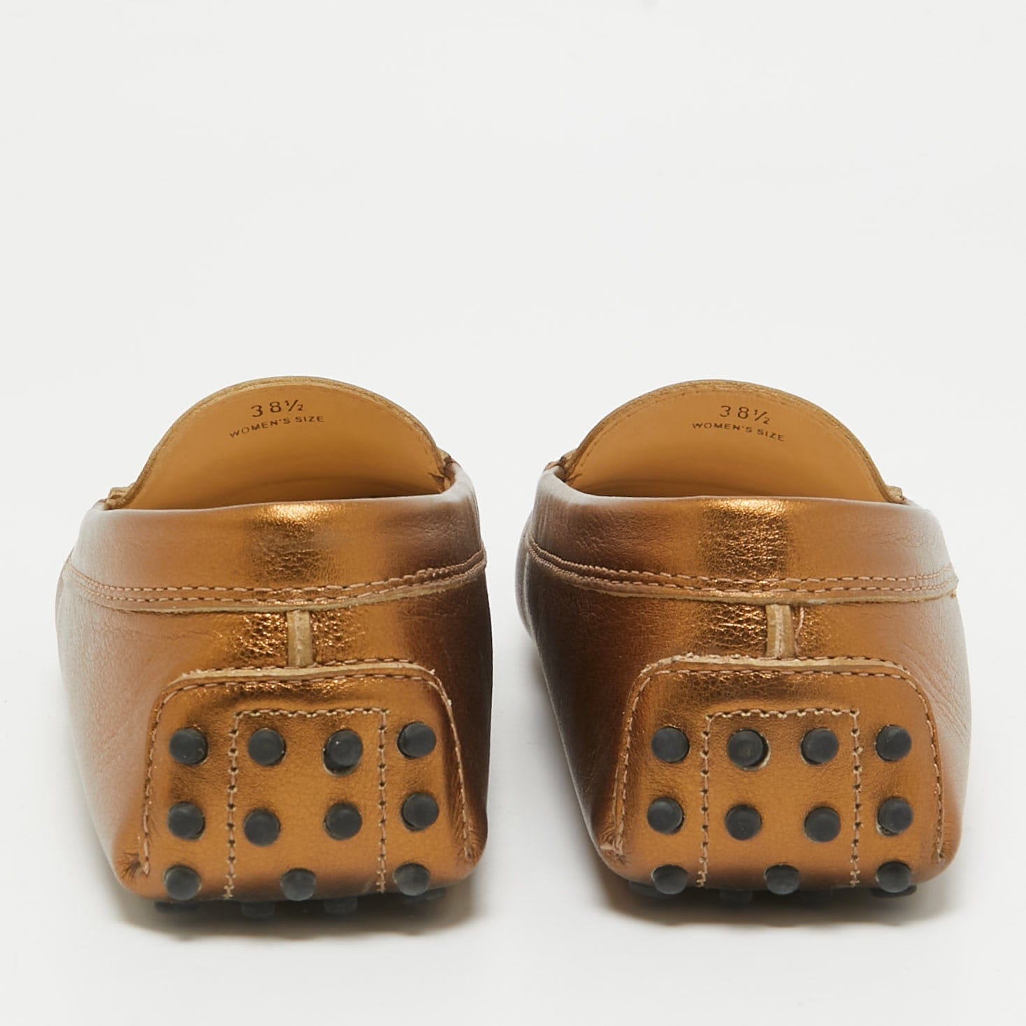 Tod's Golden Brown Leather Penny Slip On Loafers