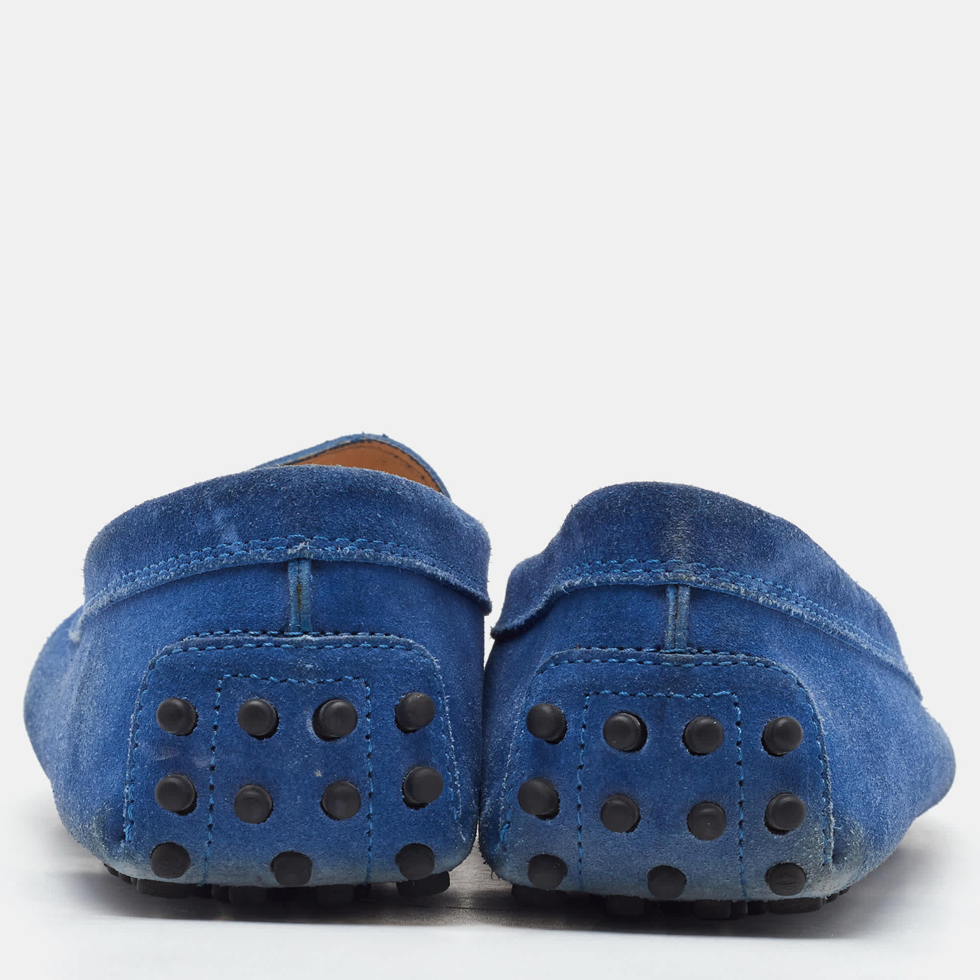 Tod's Blue Suede Slip On Loafers