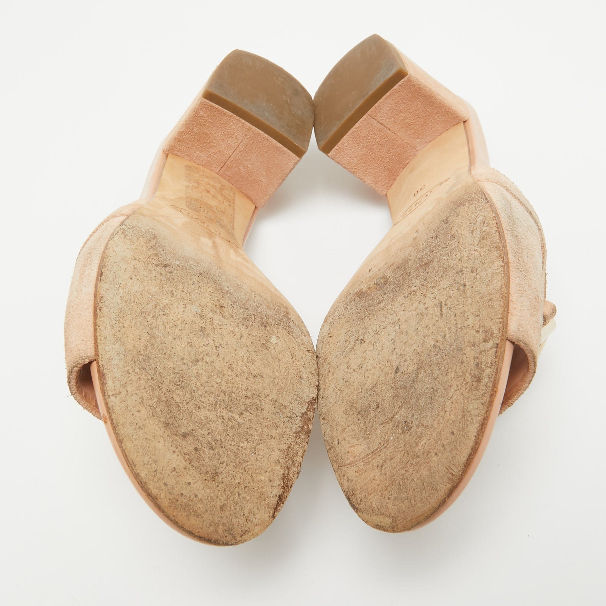 Tod's Pink Suede Double T Buckle Slide Sandals
