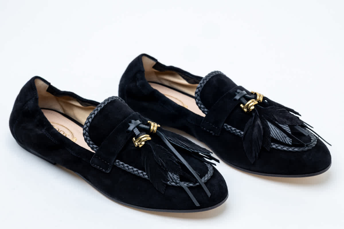 Tod's Feather Appliqué Loafers
