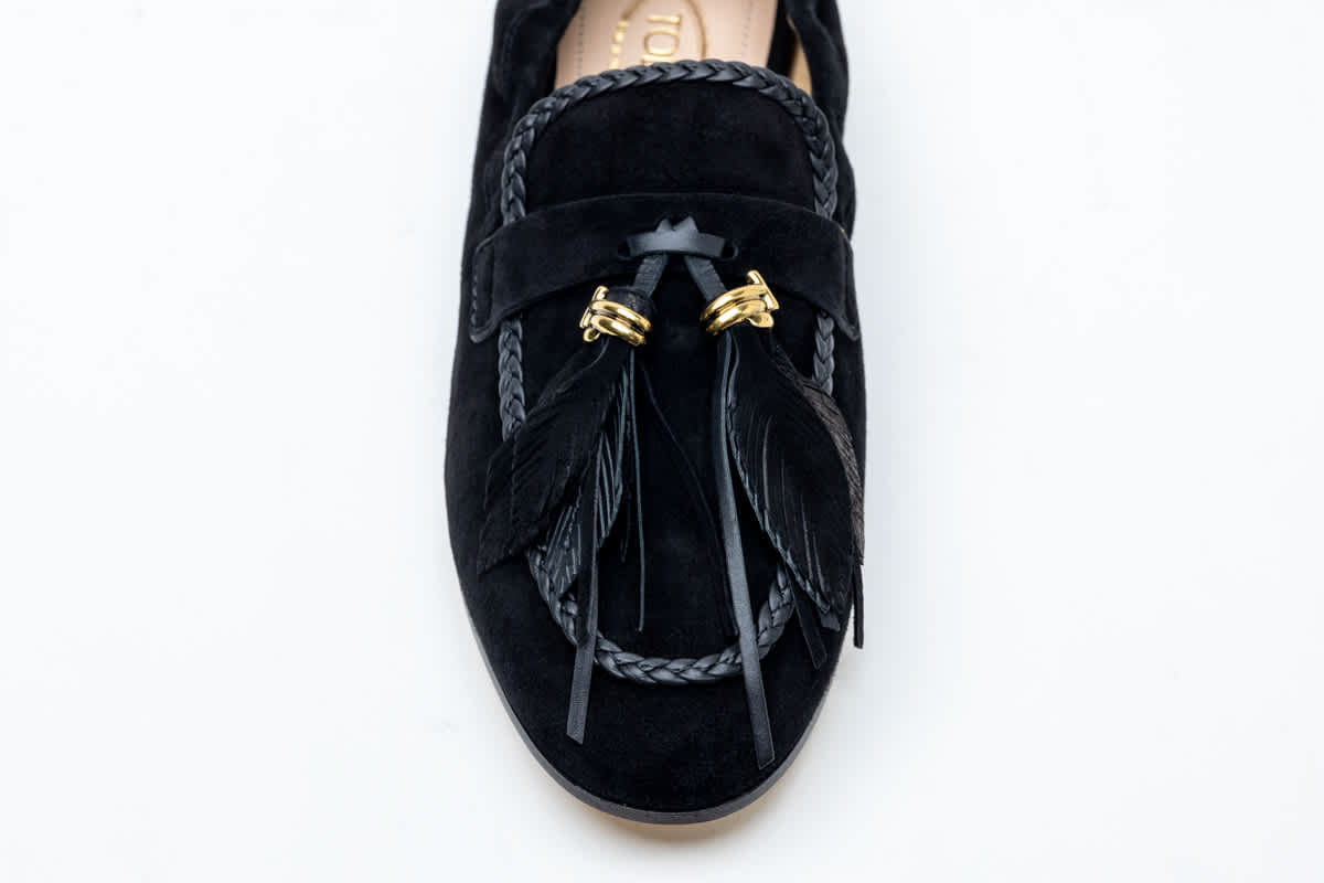 Tod's Feather Appliqué Loafers