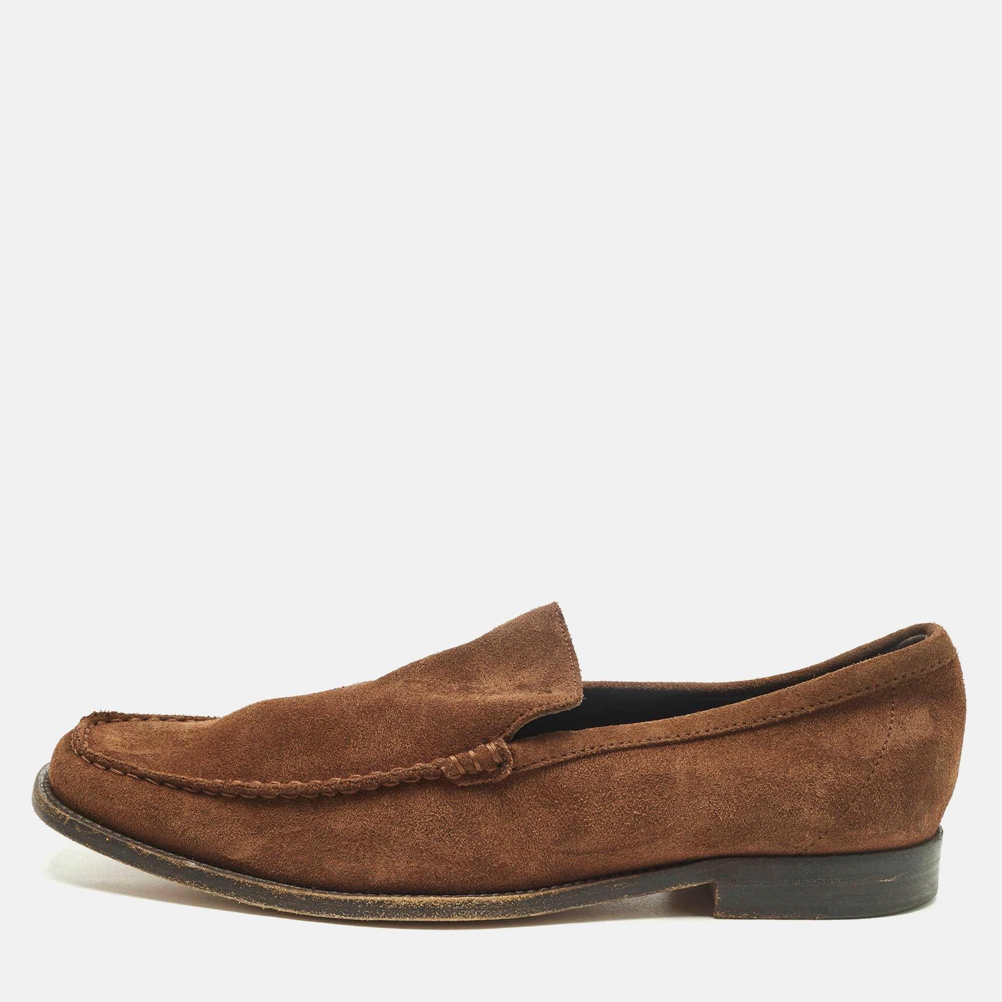Tod's Size 41.5 Brown Suede Penny Loafers