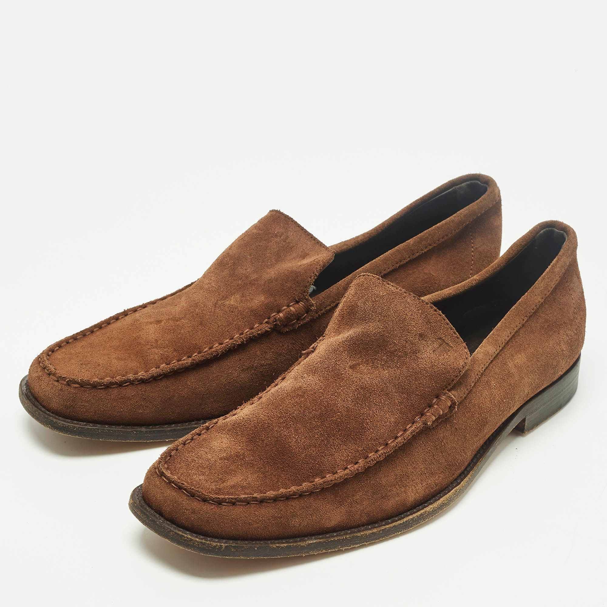 Tod's Size 41.5 Brown Suede Penny Loafers