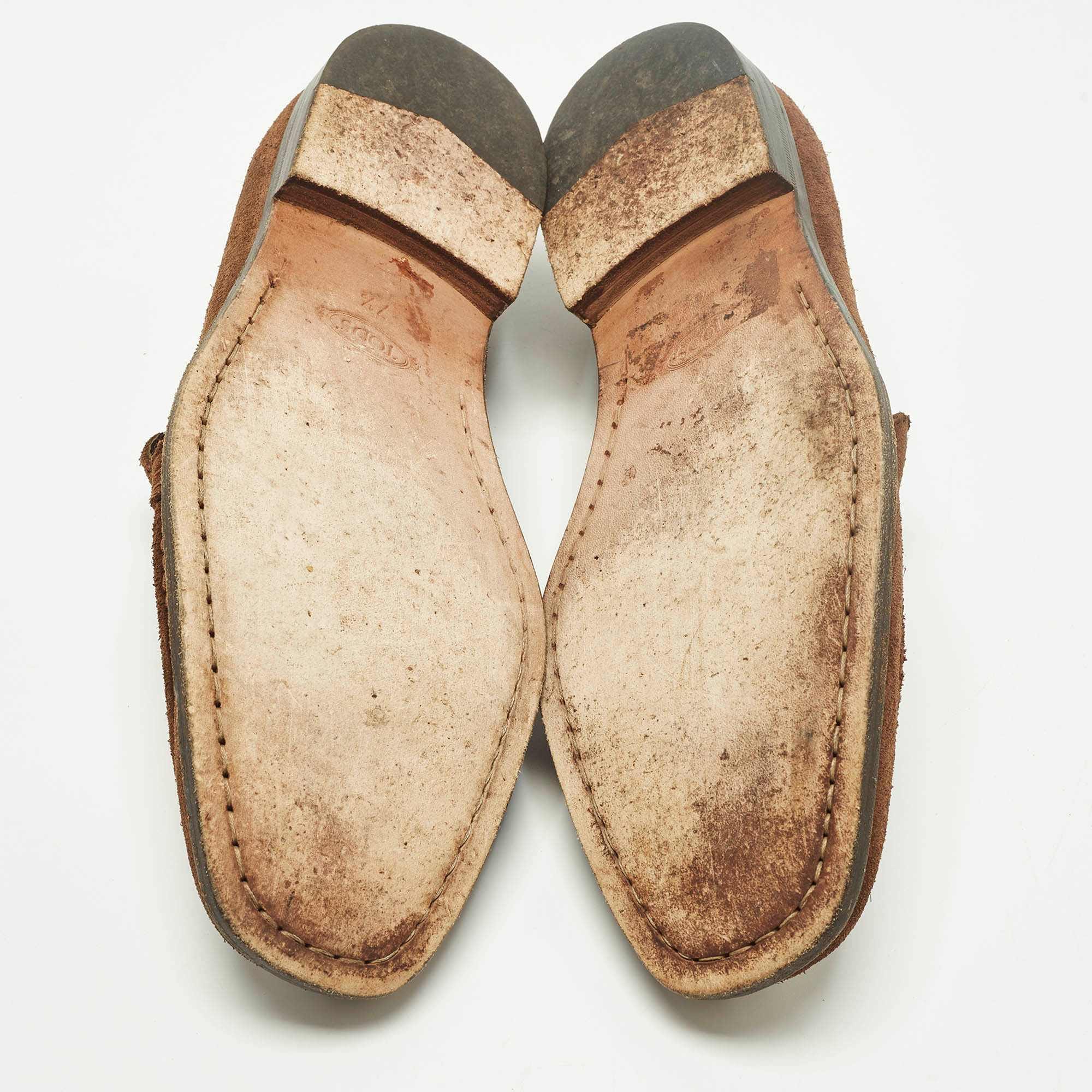 Tod's Size 41.5 Brown Suede Penny Loafers