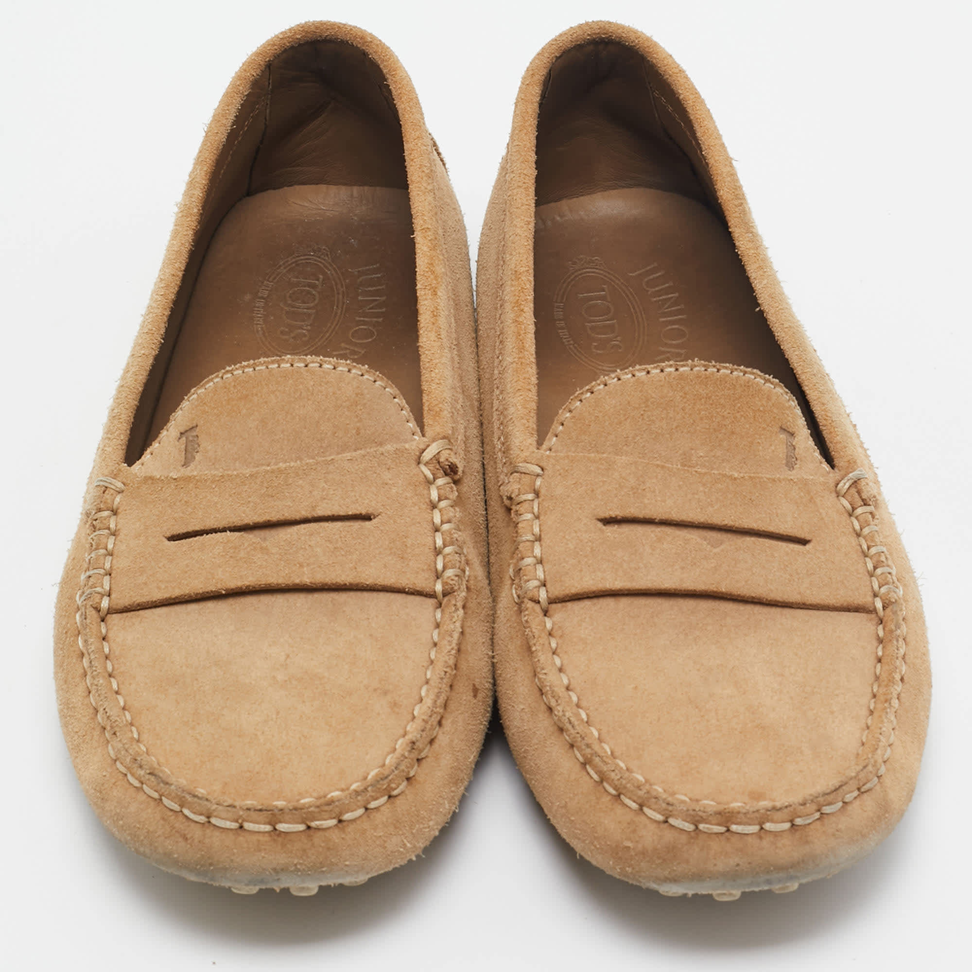 Tod's Light Brown Suede Penny Loafers