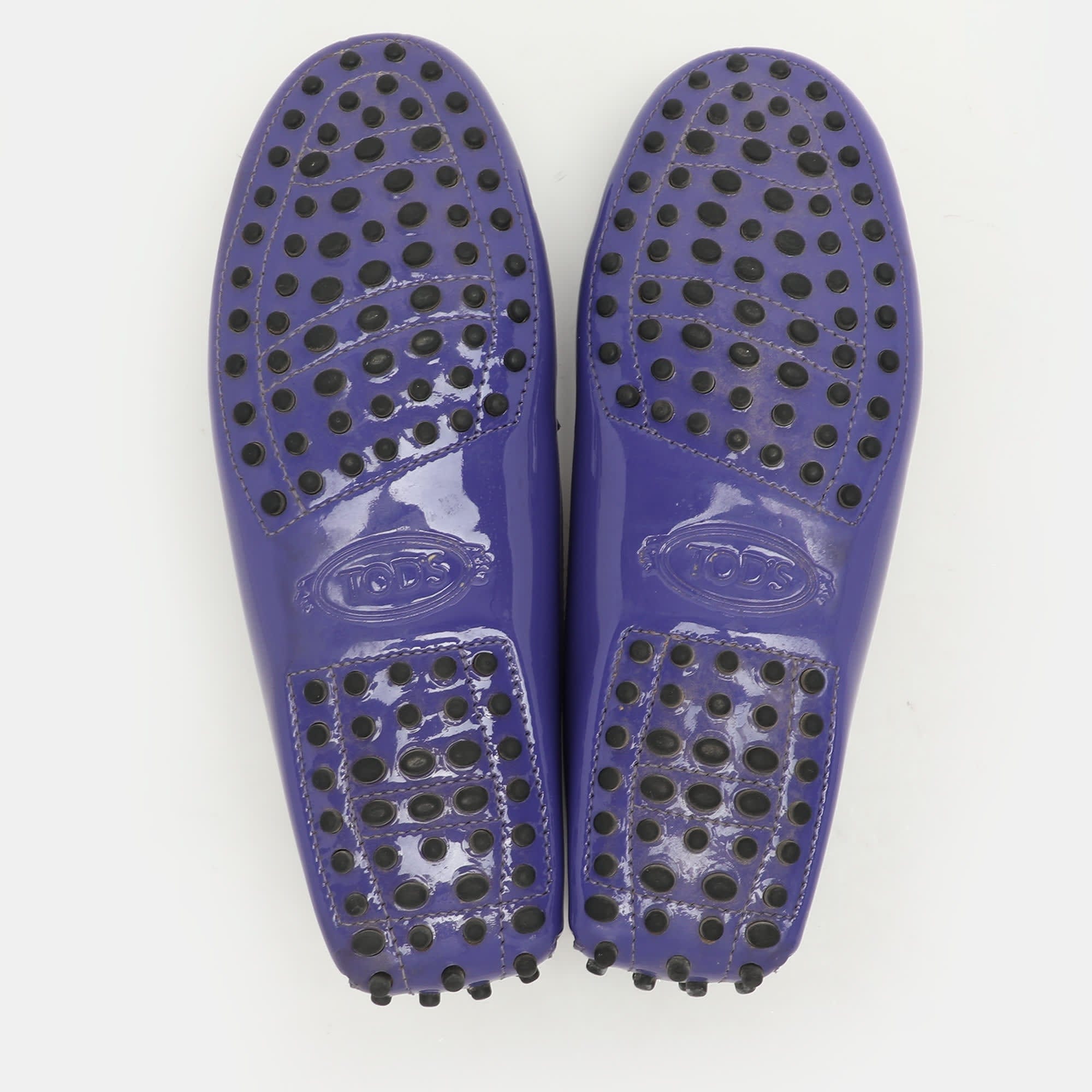 Tod's Purple Patent Leather Slip On Loafers