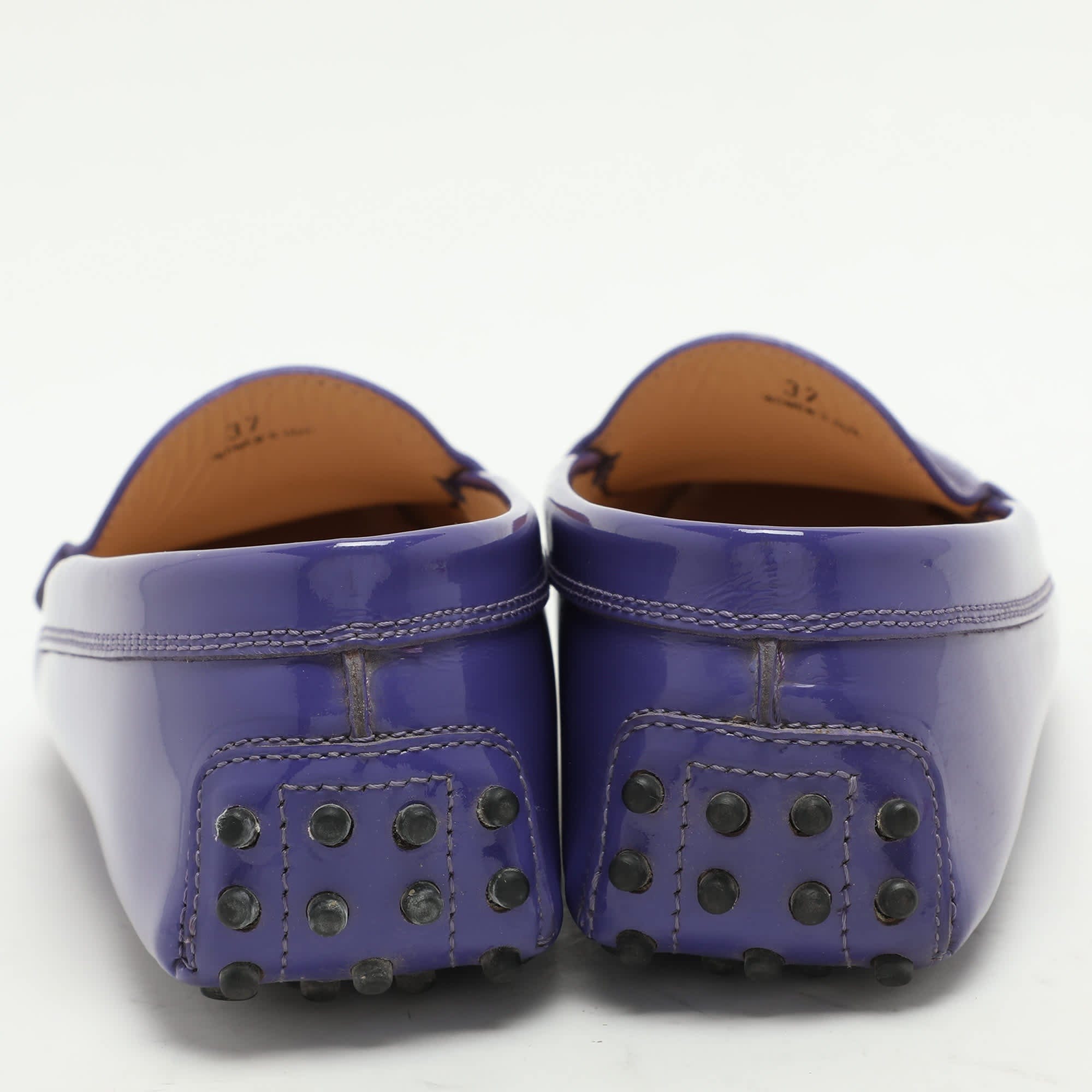 Tod's Purple Patent Leather Slip On Loafers