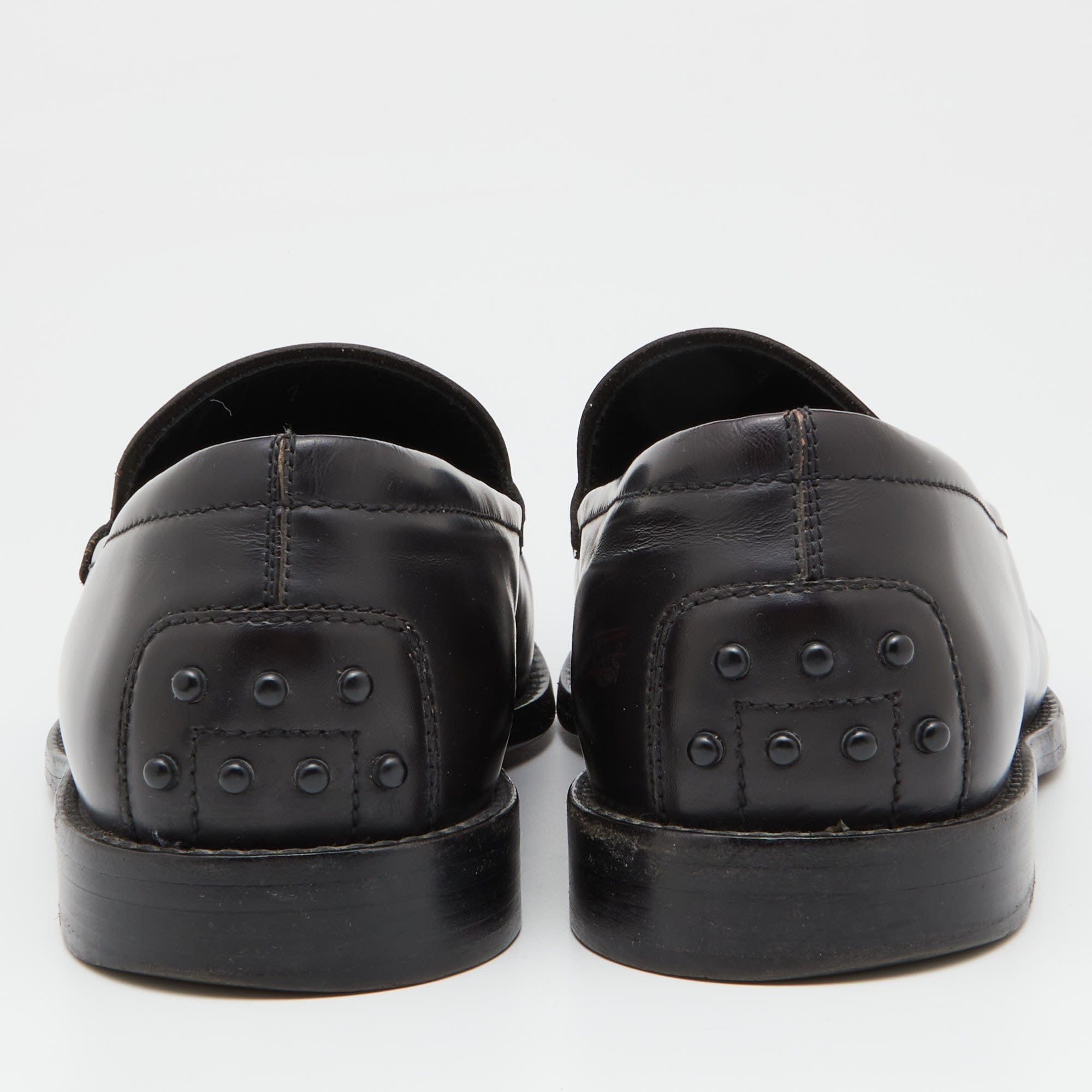 Tod's Dark Brown Leather Slip On Loafers
