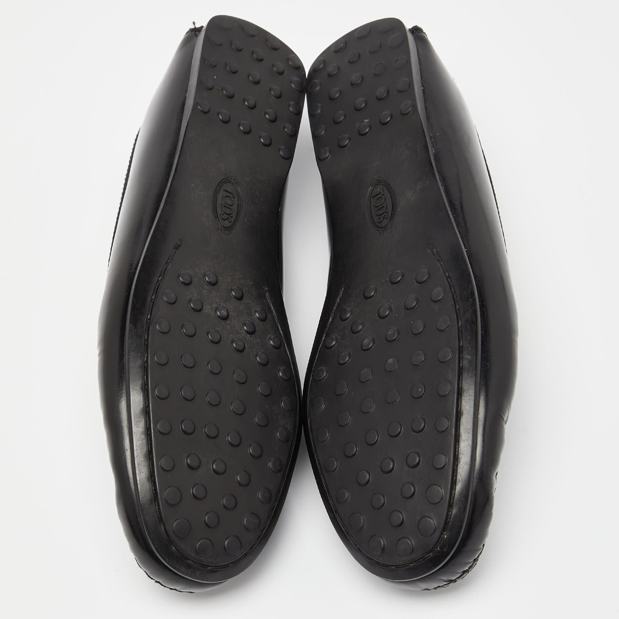 Tod's Black Patent Leather Penny Slip On Loafers