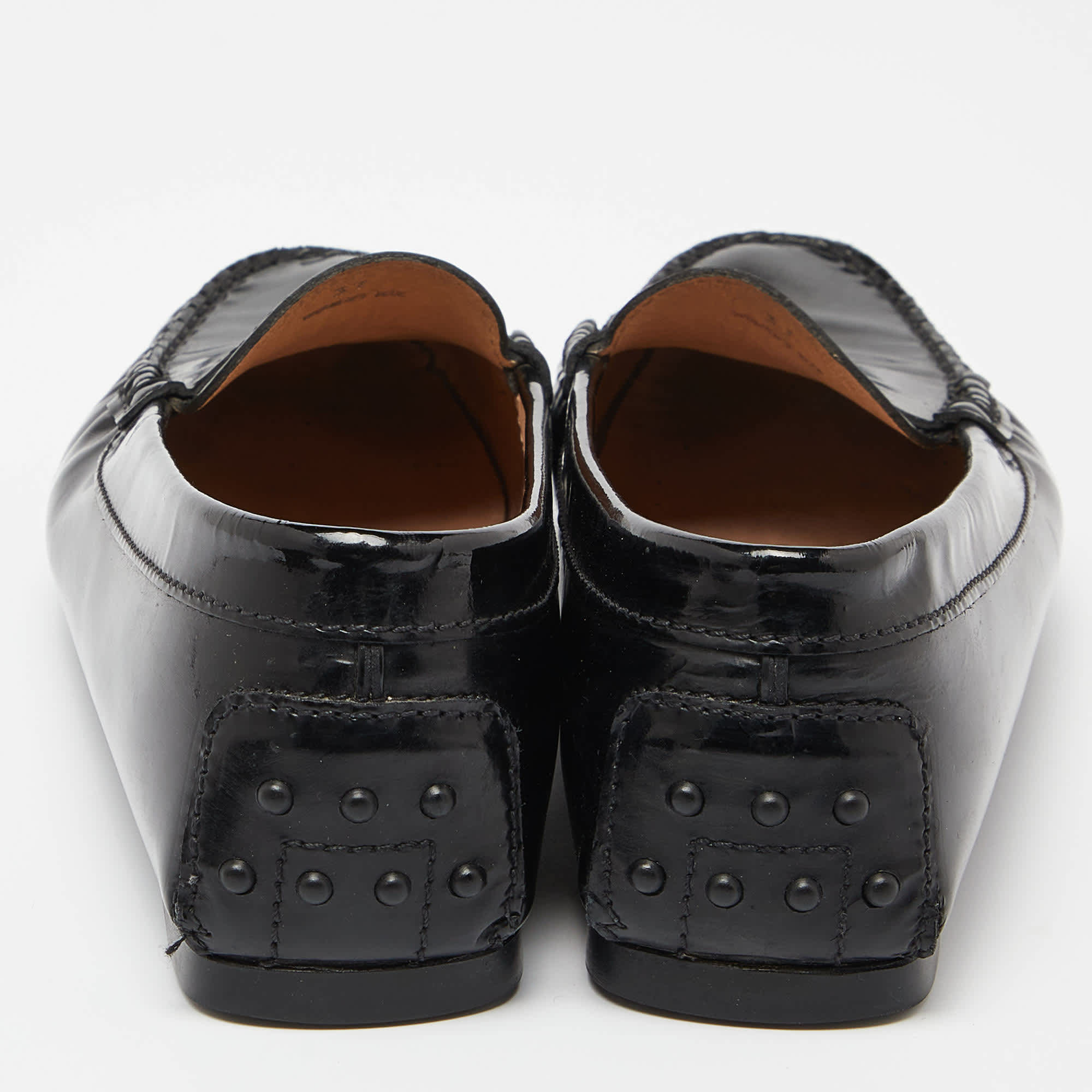 Tod's Black Patent Leather Penny Slip On Loafers