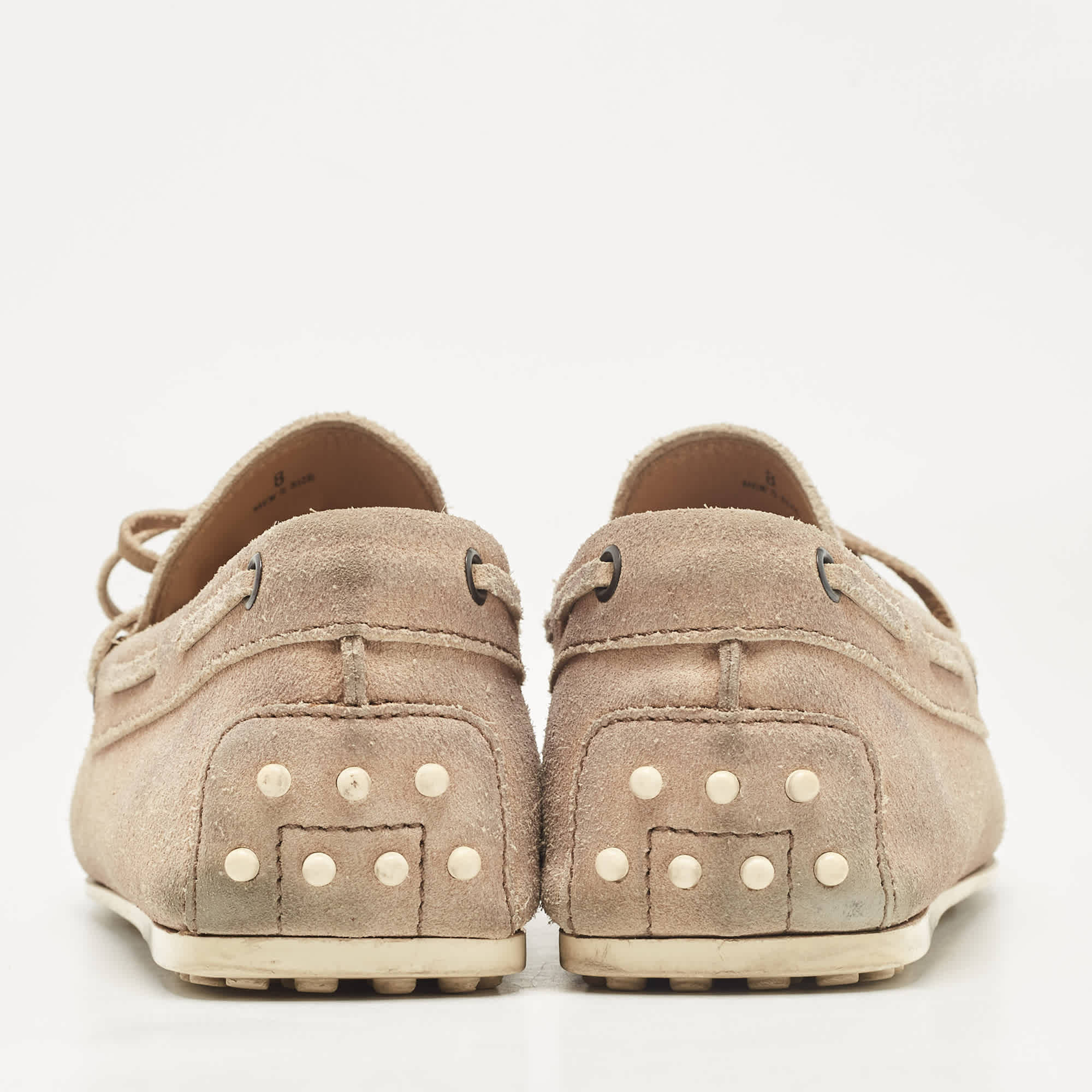 Tod's Beige Suede Bow Loafers