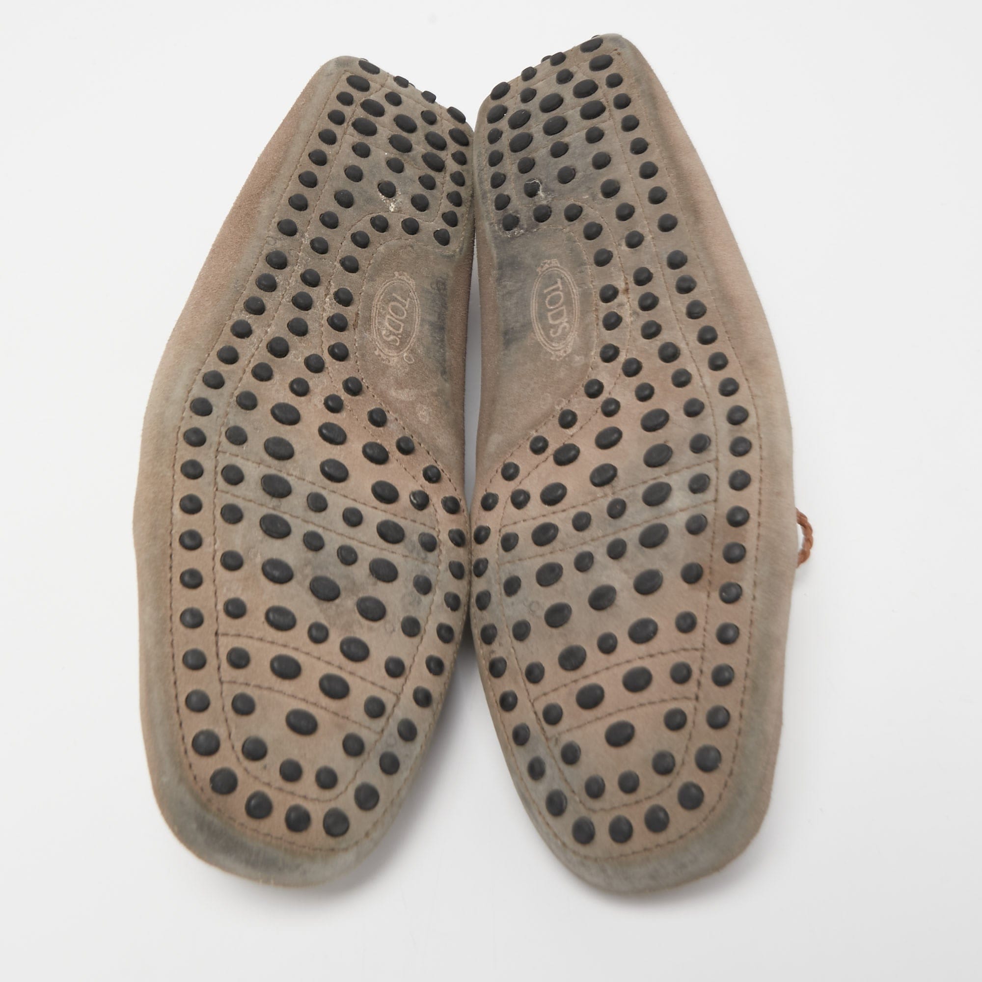Tod's Light Brown Suede Bow Slip On Loafers