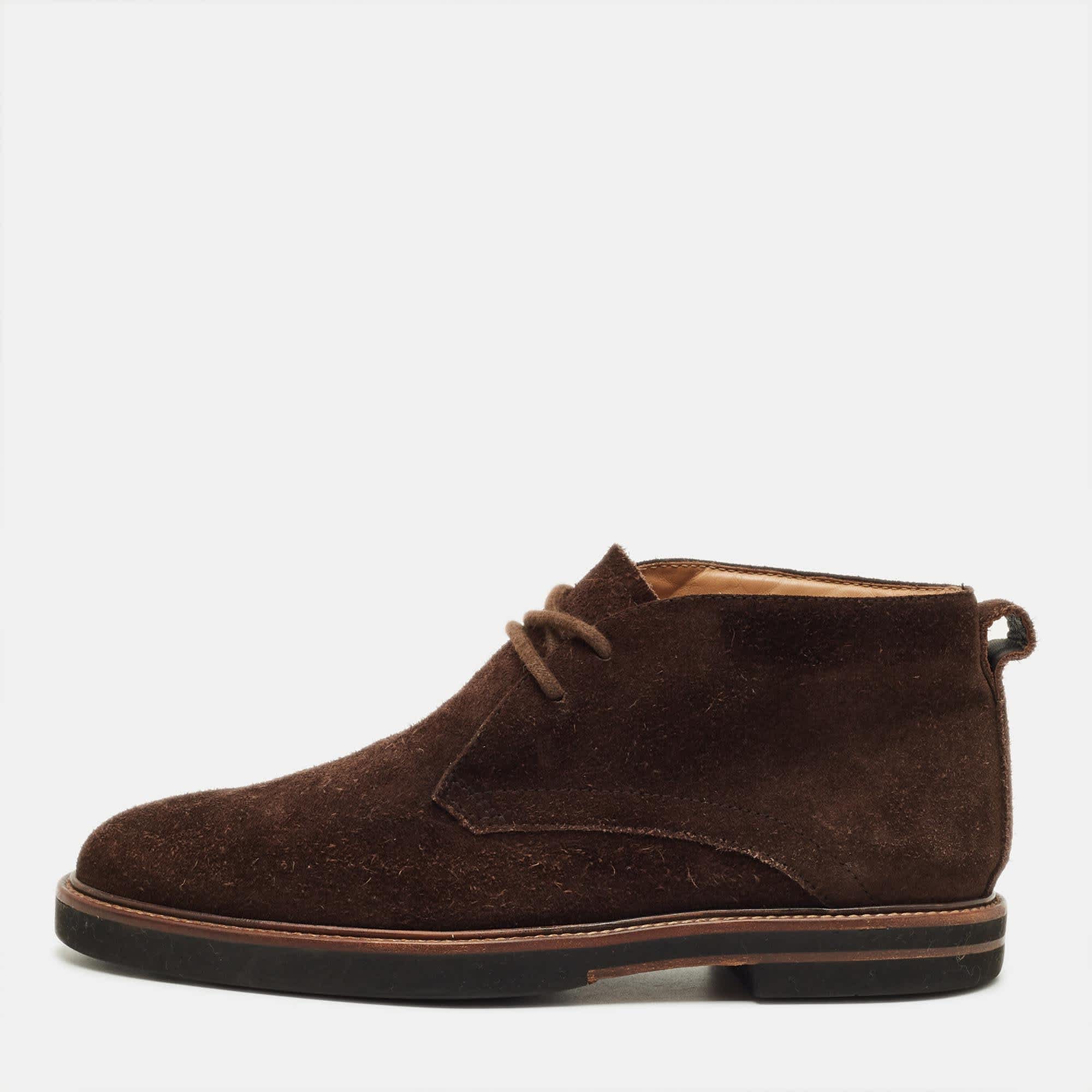 Tod's Brown Suede Ankle Length Boots