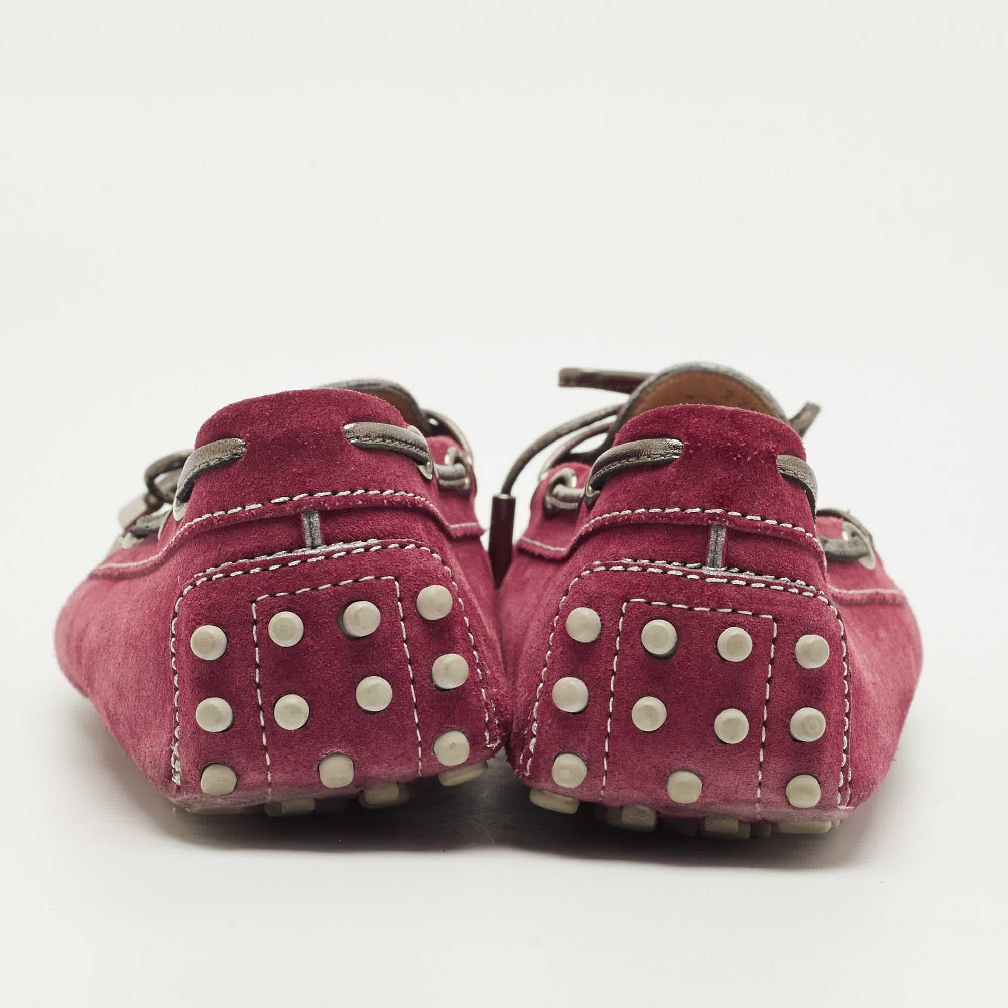 Tod's Purple Suede Gommino Driving Loafers