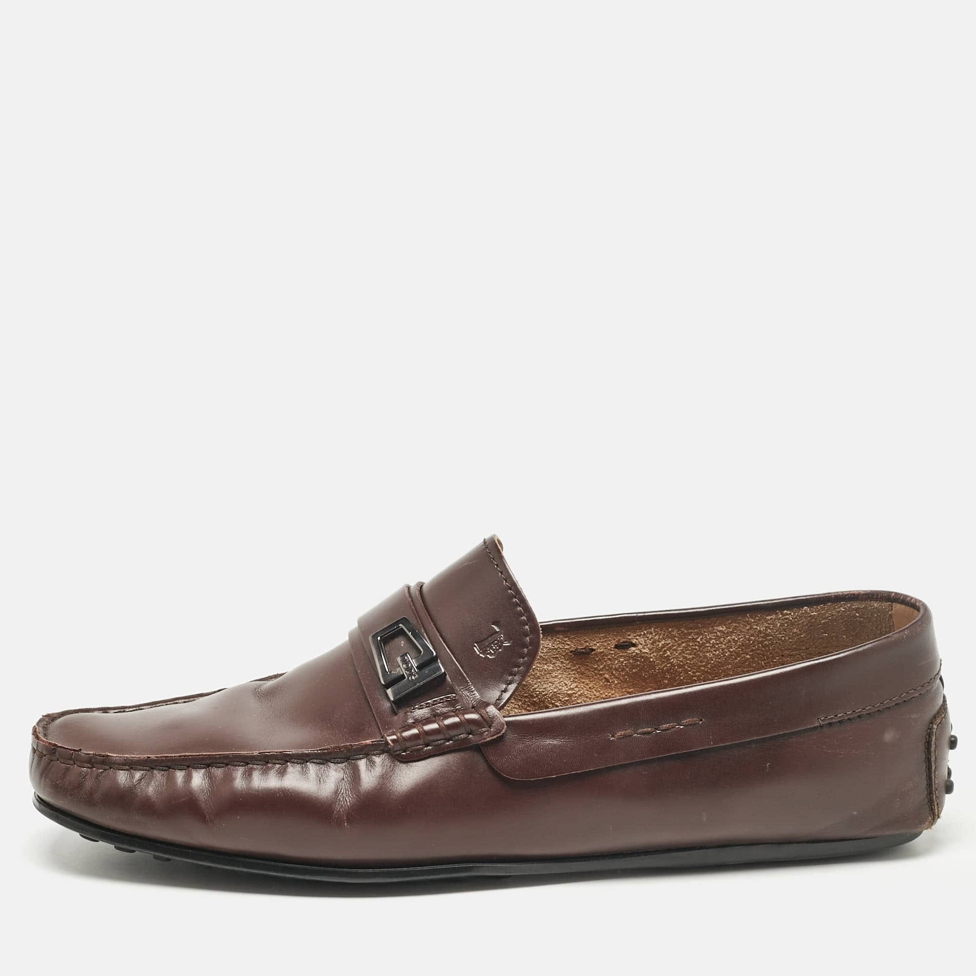 Tod's Brown Leather Slip On Loafers