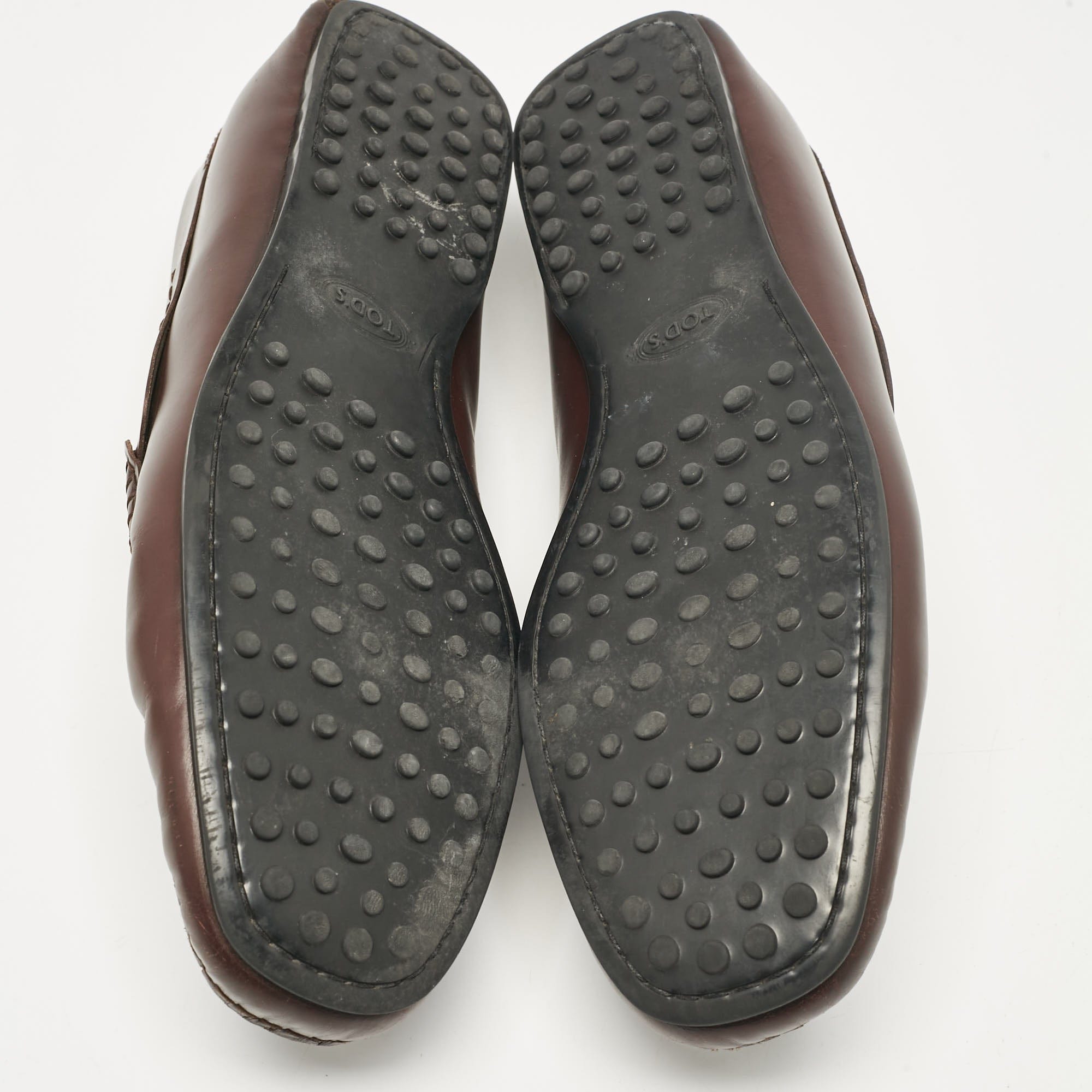 Tod's Brown Leather Slip On Loafers