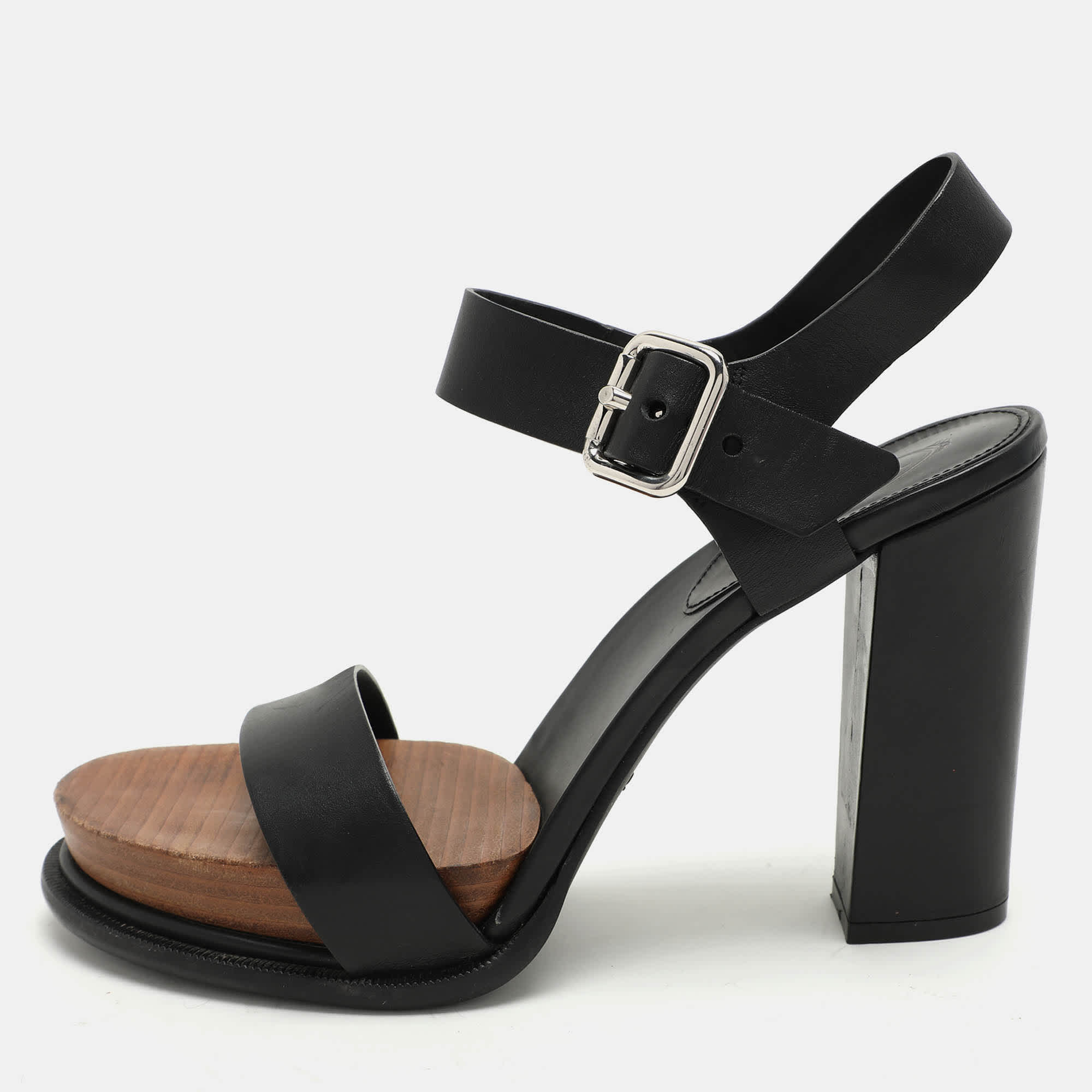 Tod's Black Leather Ankle Strap Sandals