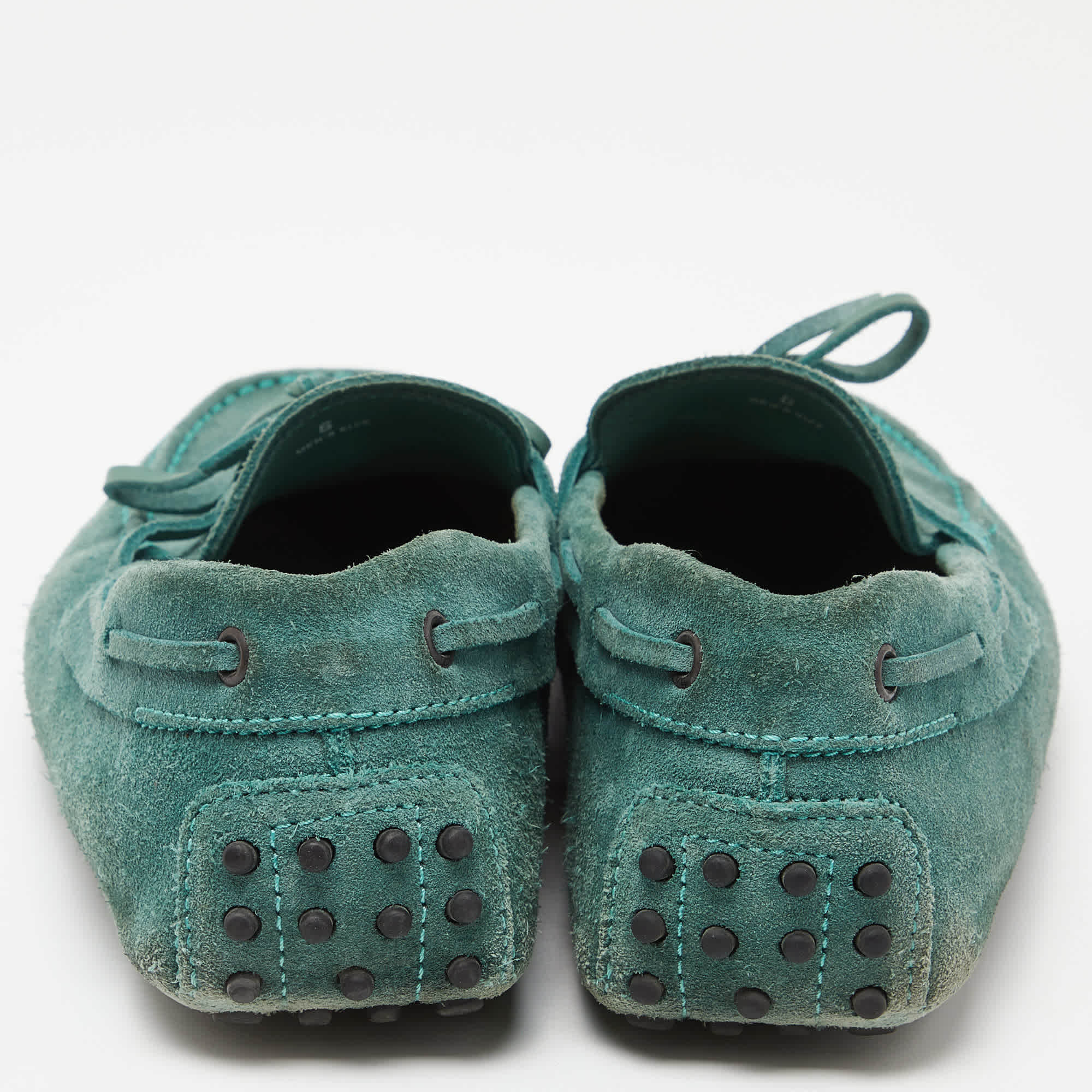 Tod's Green Suede Gommino Slip On Loafers