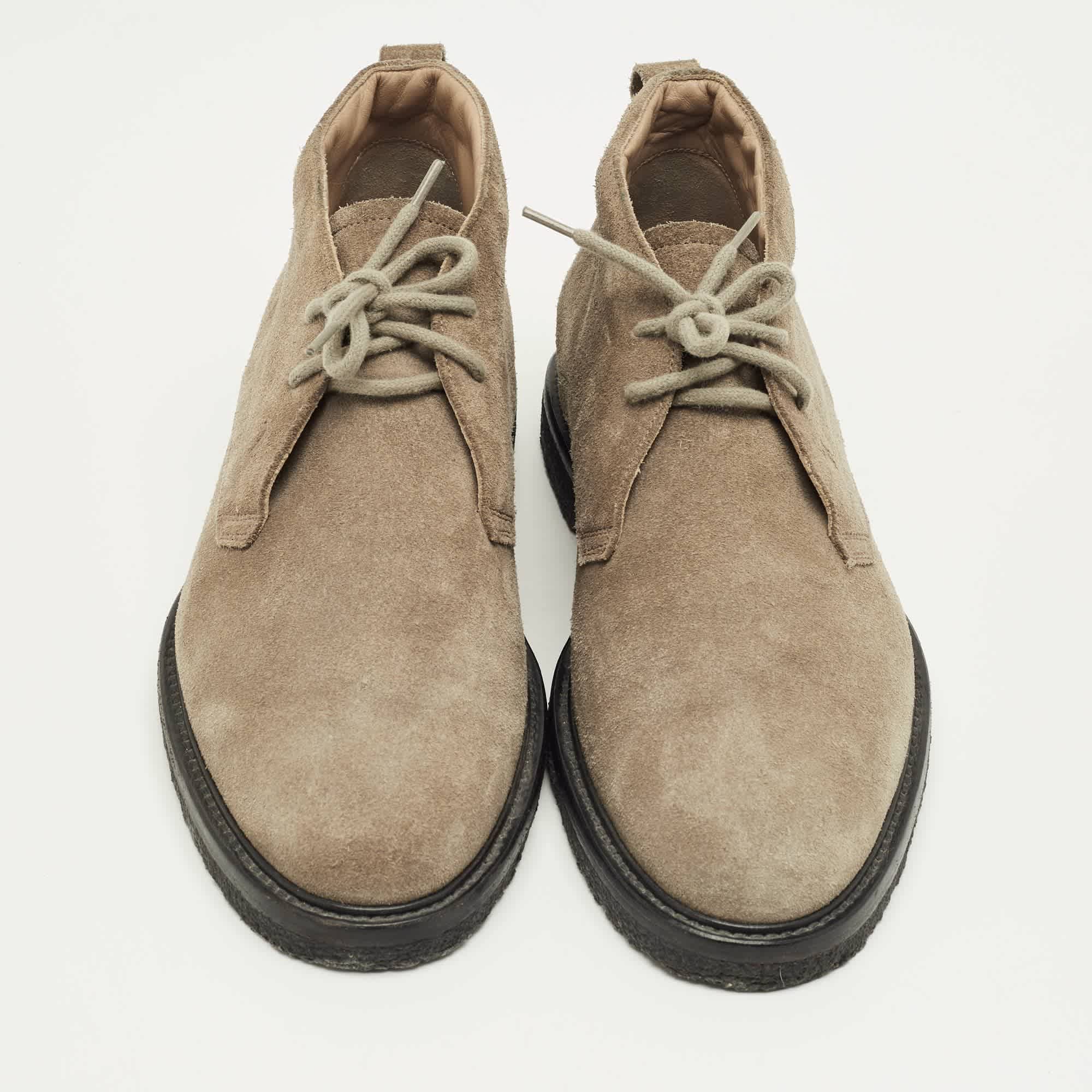Tod's Grey Suede Lace Up Ankle Length Boots