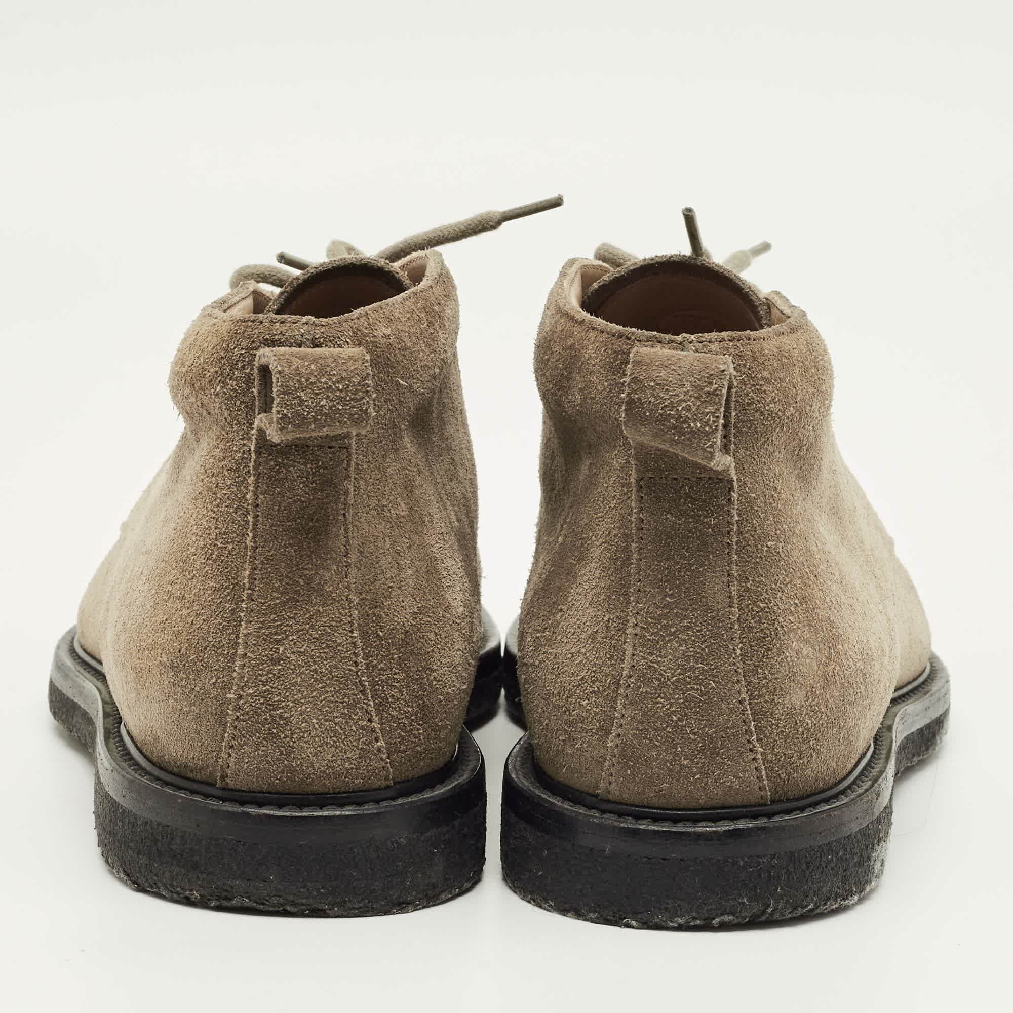 Tod's Grey Suede Lace Up Ankle Length Boots