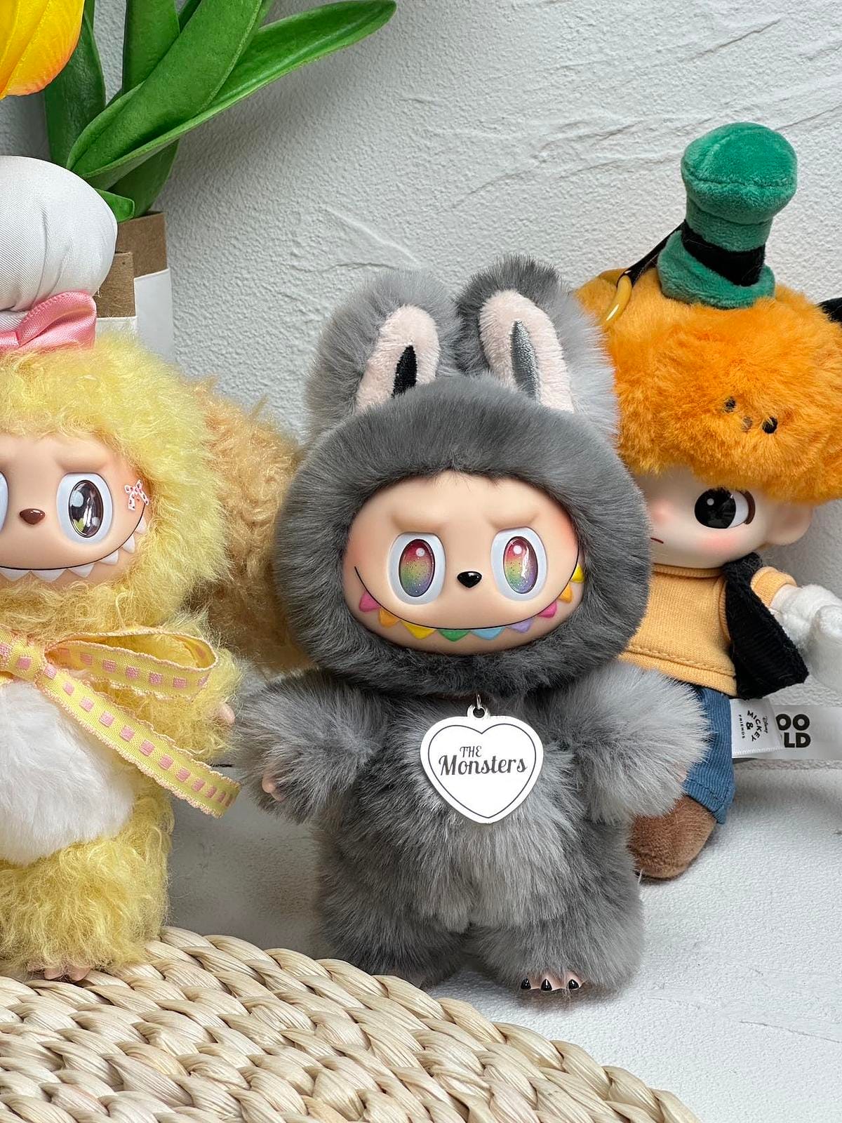 Handmade Labubu Big Into Energy ID – Grey Plush Doll
