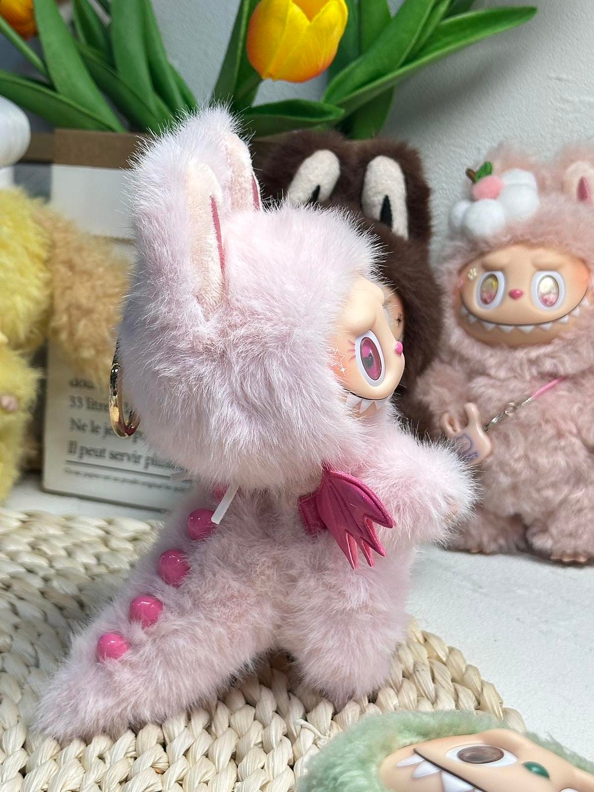 HANDMADE Pink Angel Labubu – Handmade Plush Doll