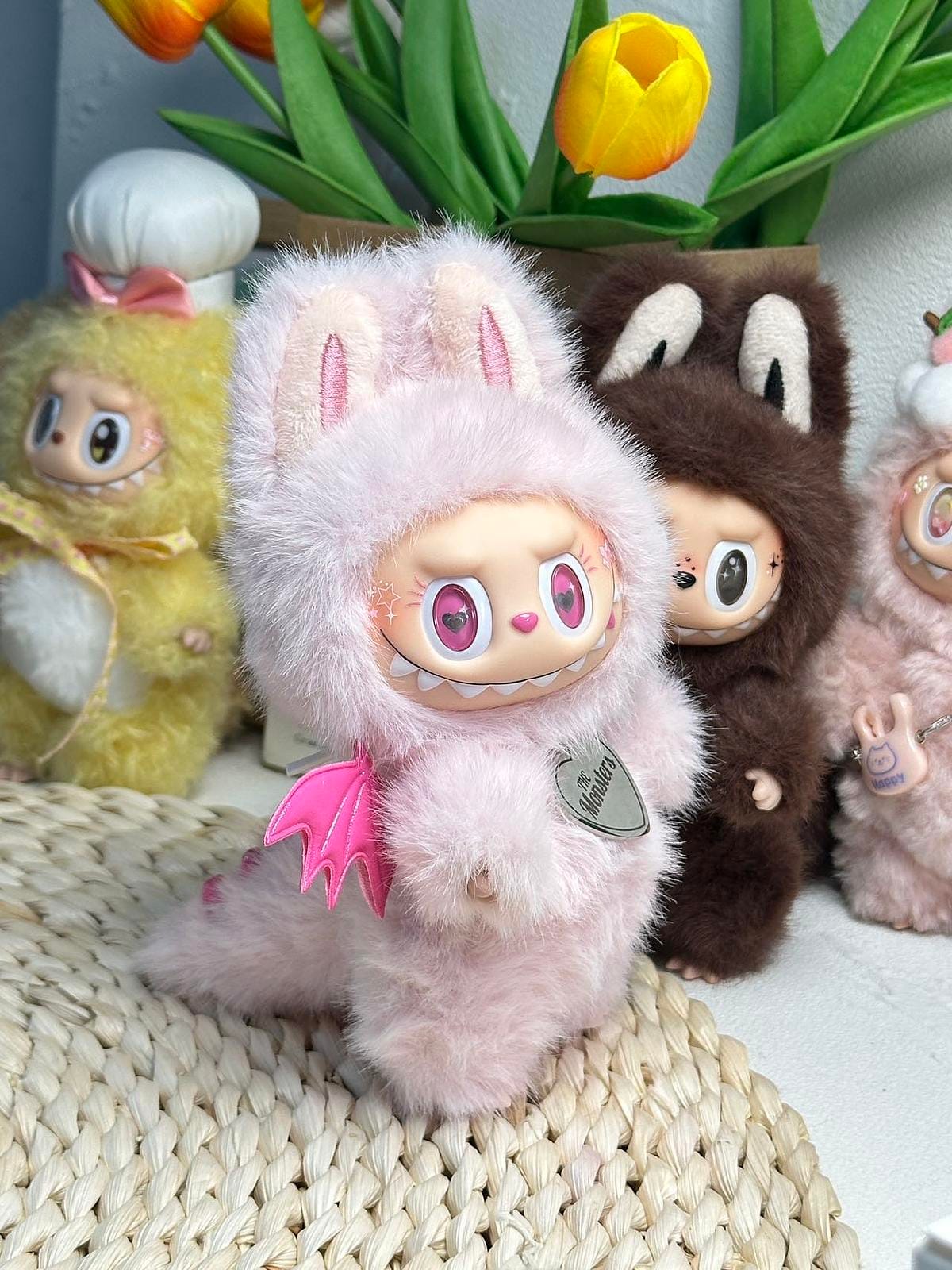 HANDMADE Pink Angel Labubu – Handmade Plush Doll