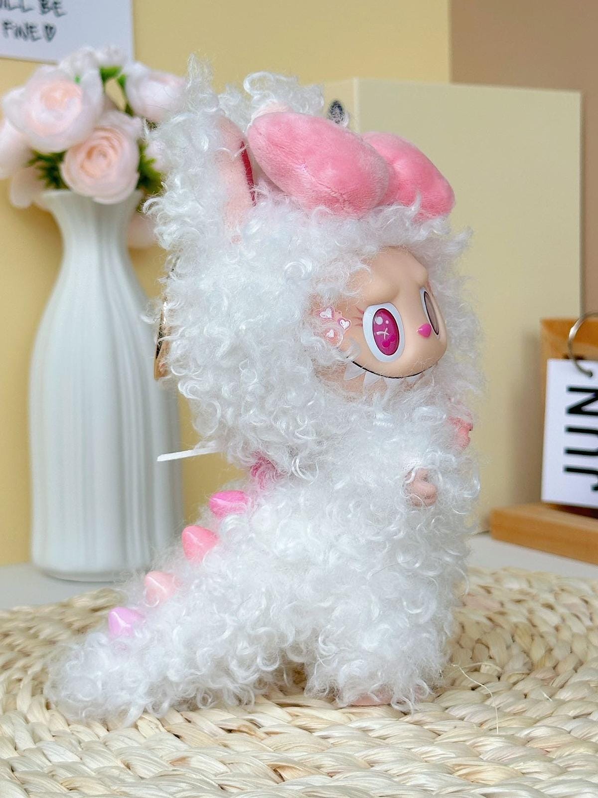 HANDMADE Curly Sweetheart Labubu – Handmade Plush Doll