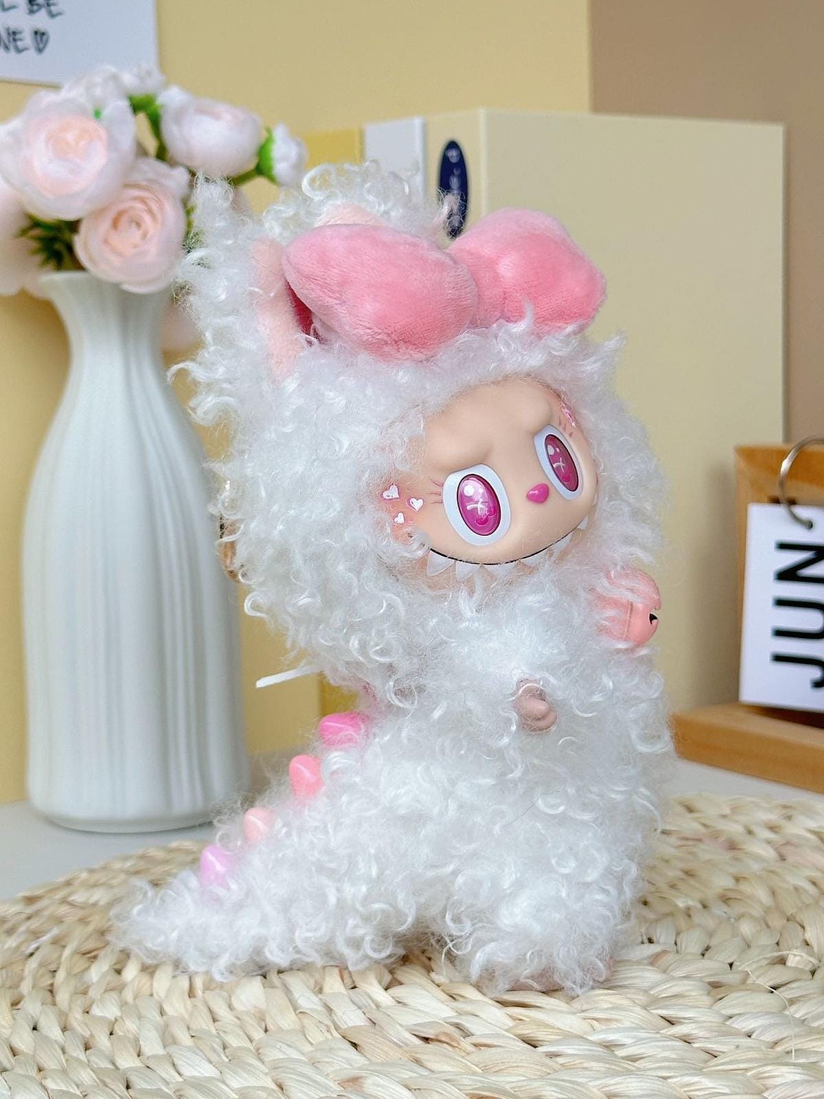 HANDMADE Curly Sweetheart Labubu – Handmade Plush Doll