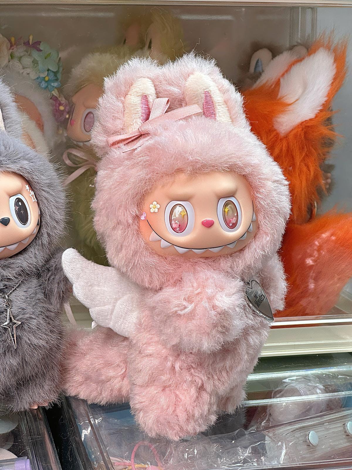 HANDMADE Peach Angel Labubu – Handmade Plush Doll
