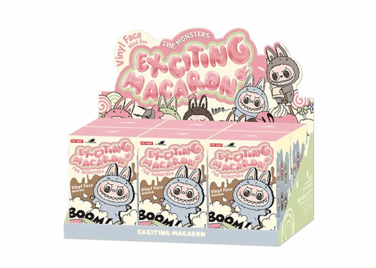Pop Mart (labubu) The Monsters Exciting Macarons Vinyl Face Sealed Case (6 Blind Boxes)