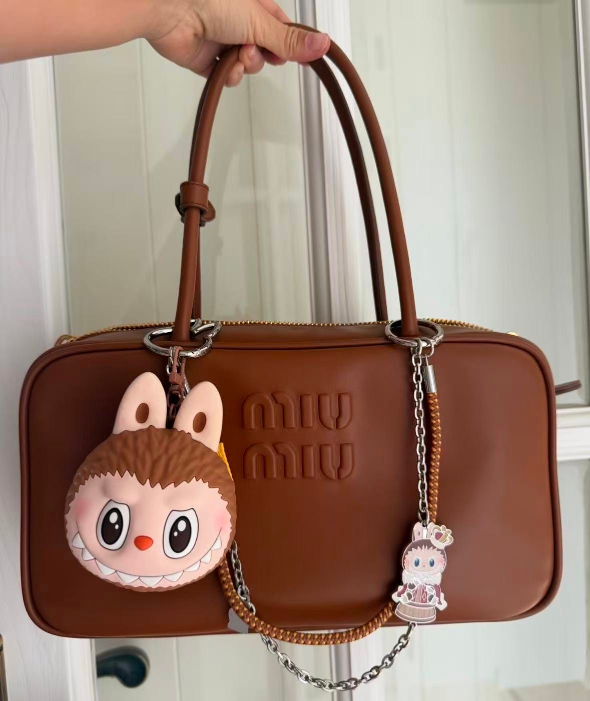 Brandonz LABUBU Originals - Brown Silicone Earphone Bag by POP MART