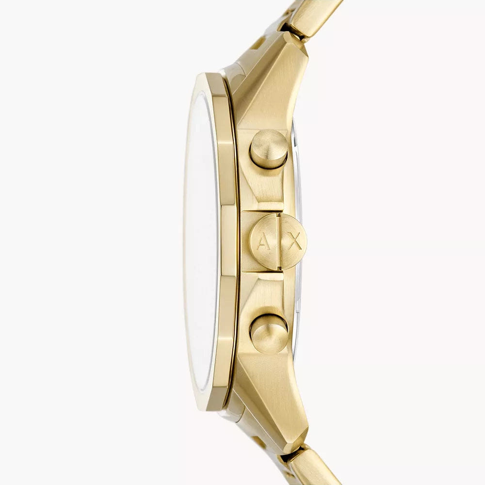 Armani Exchange Chronograph Gold - Tone Stainless Steel Watch And Bracelet Set