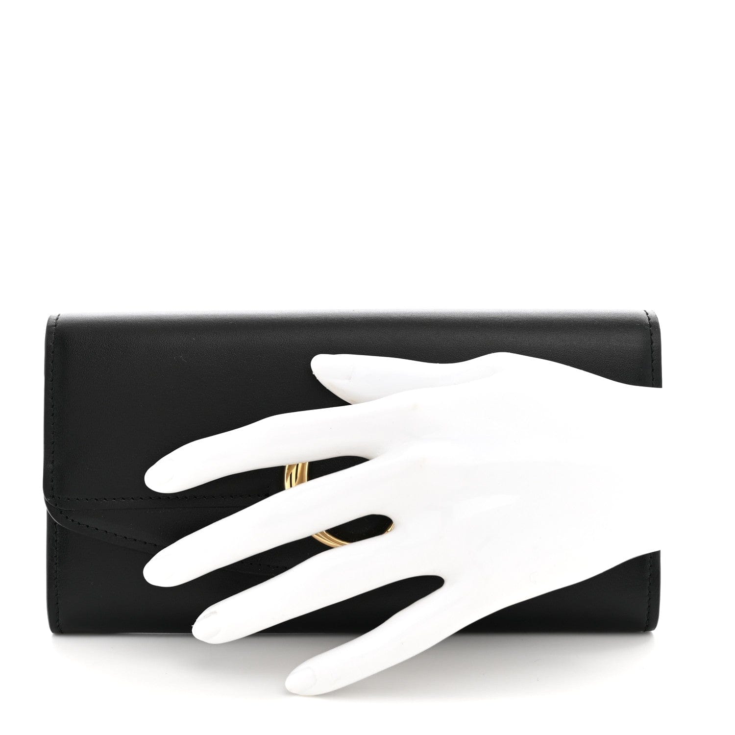 Chloe Calfskin Long Flap C Wallet Black