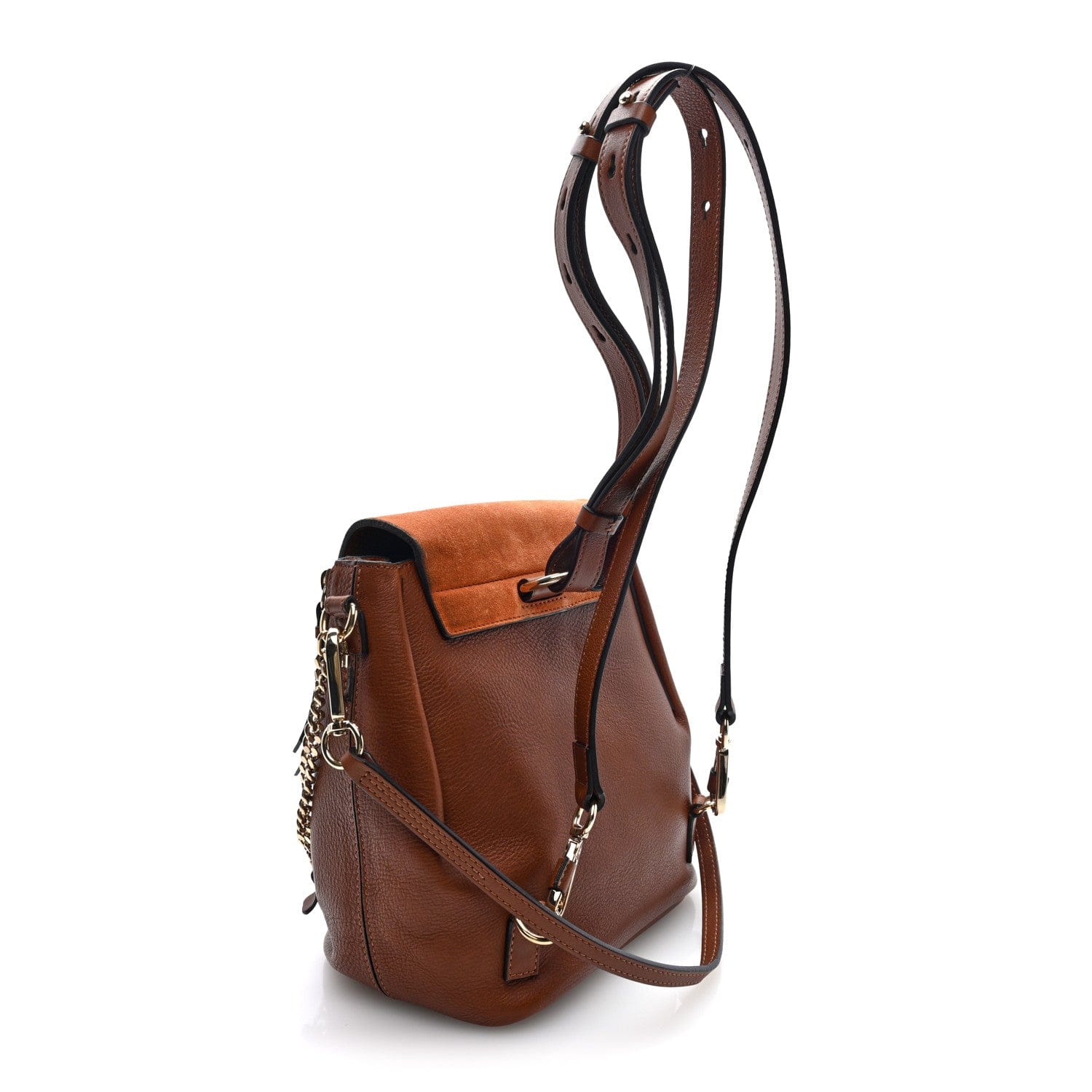 Chloe Suede Calfskin Medium Faye Backpack Tan