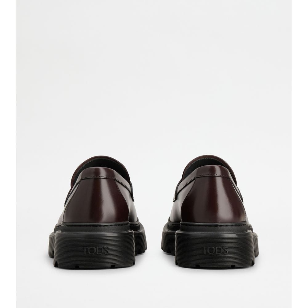 Tod's Tods Loafers In Leather Burgundy Mens