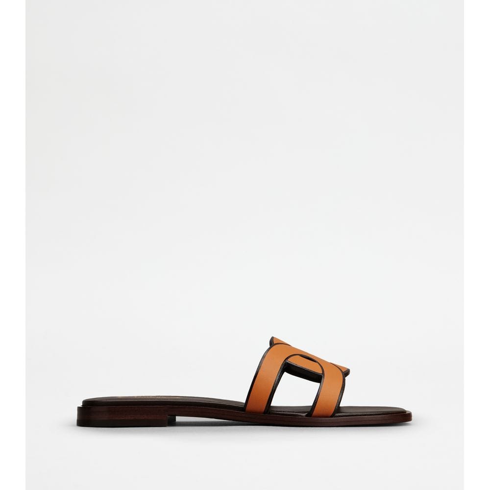 Tod's Tods Sandals In Leather Orange Womens