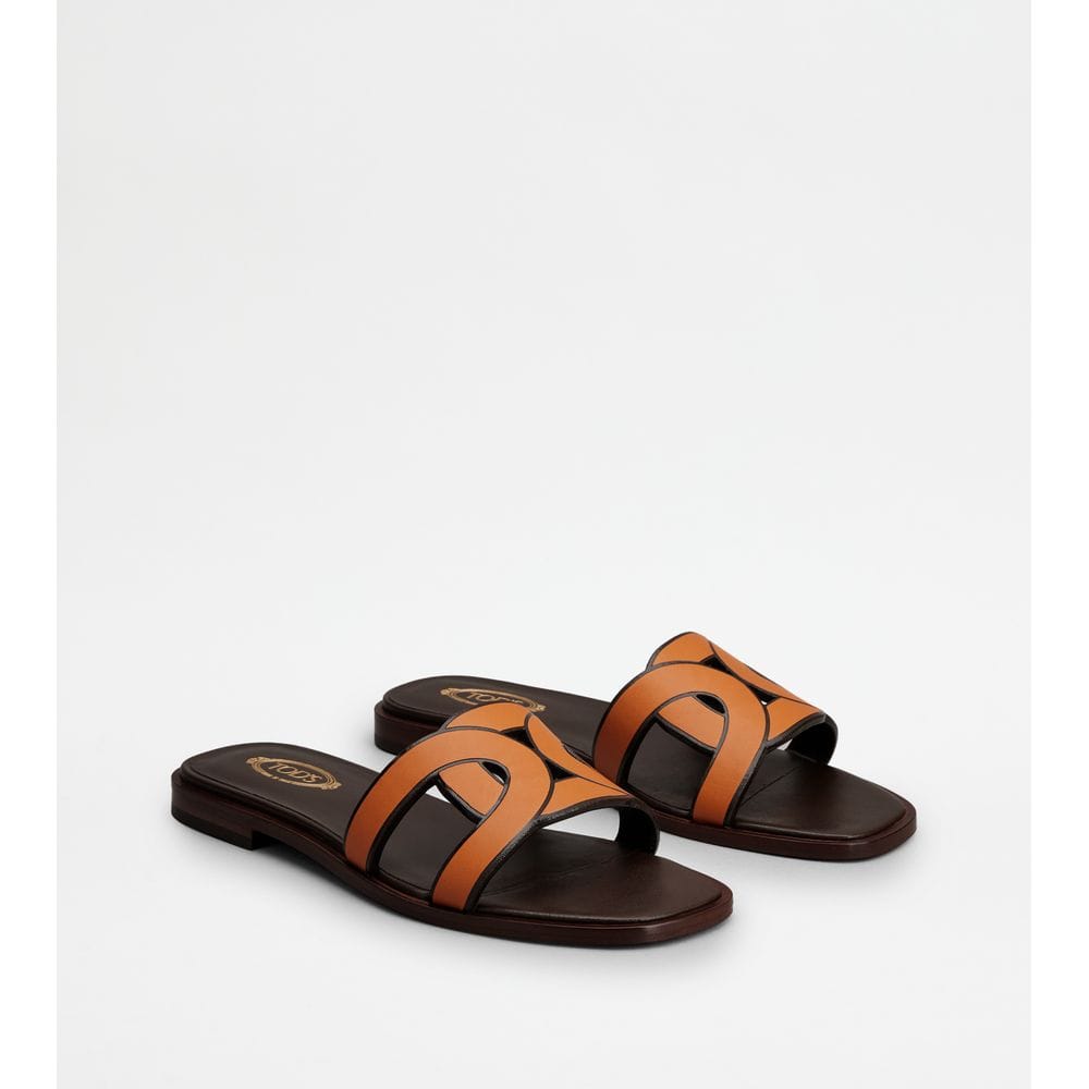 Tod's Tods Sandals In Leather Orange Womens