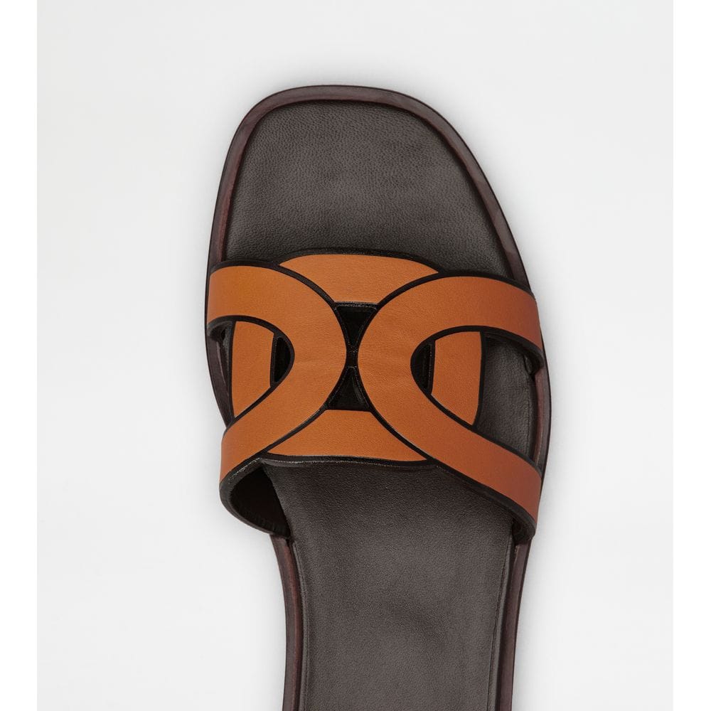 Tod's Tods Sandals In Leather Orange Womens