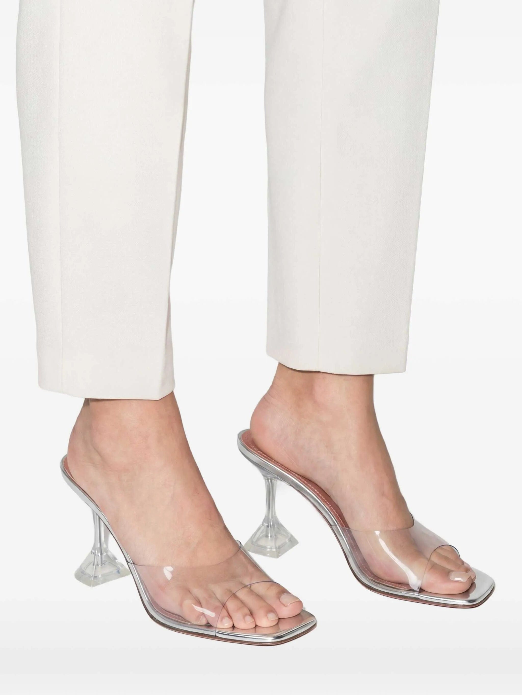 Amina Muaddi 70 mm Lupita Glass sandals