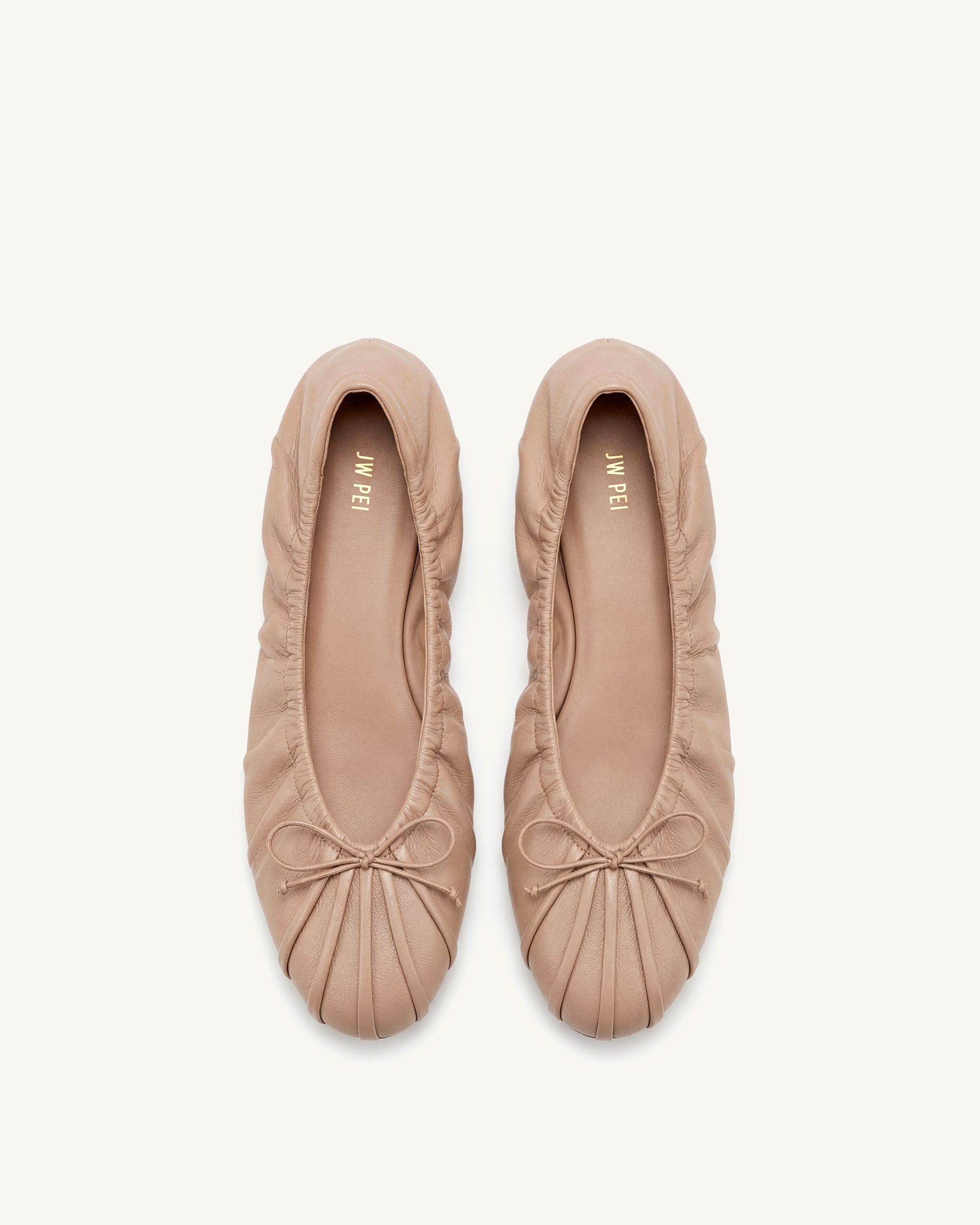 Jw Pei Solenne Ruched Drawstring Ballet Flats Khaki