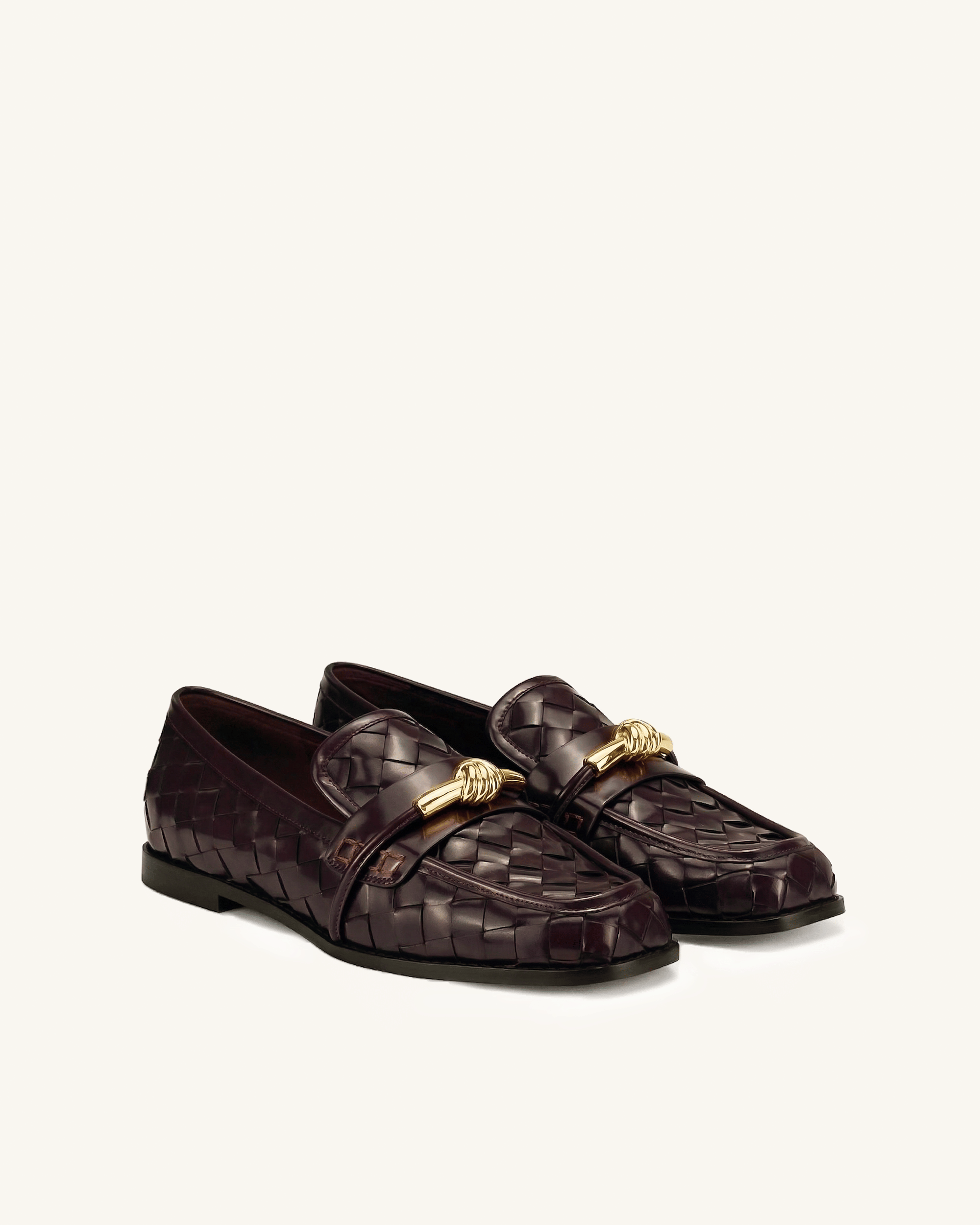 Jw Pei Elowen Woven Horsebit Loafers Burgundy