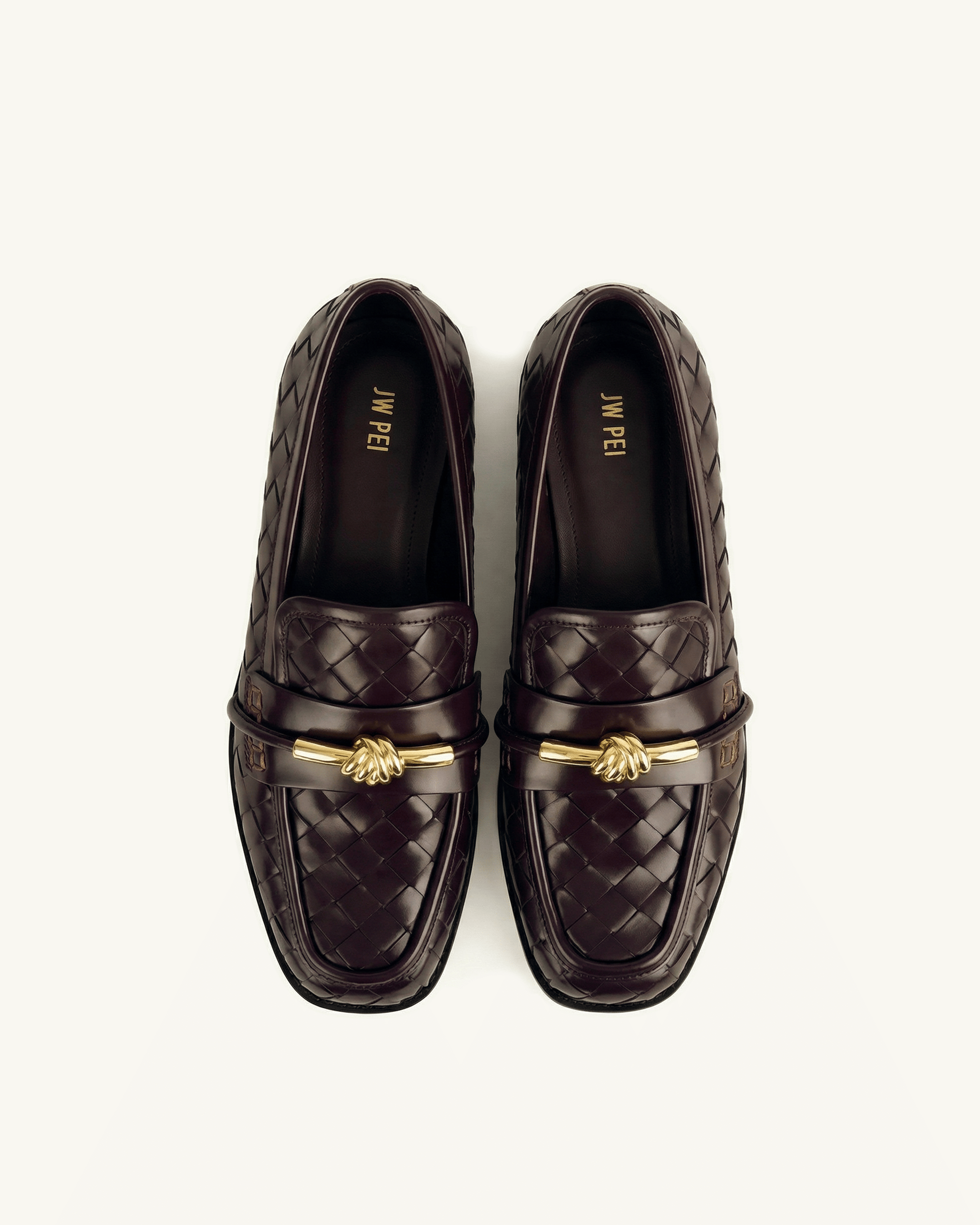 Jw Pei Elowen Woven Horsebit Loafers Burgundy