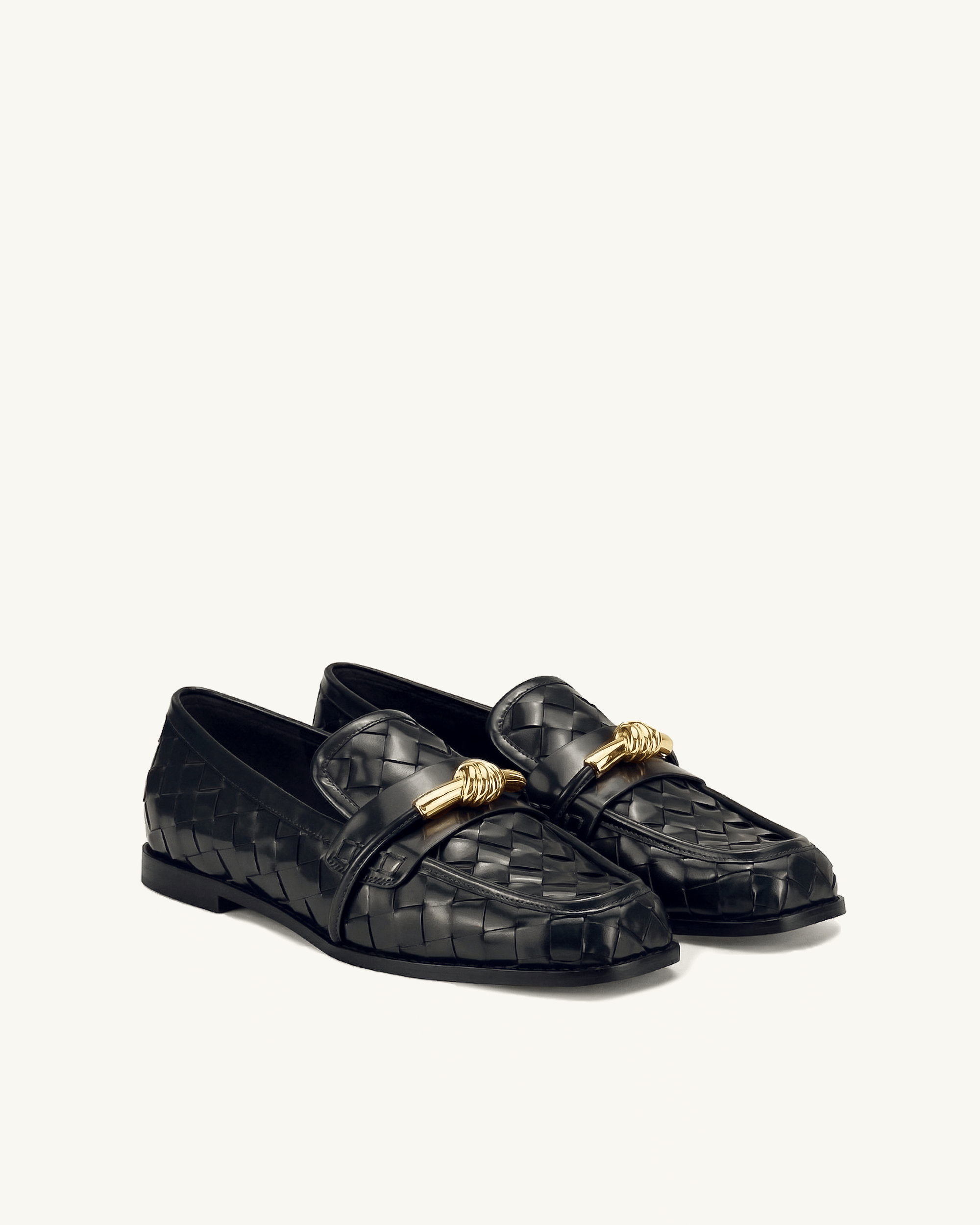 Jw Pei Elowen Woven Horsebit Loafers Black