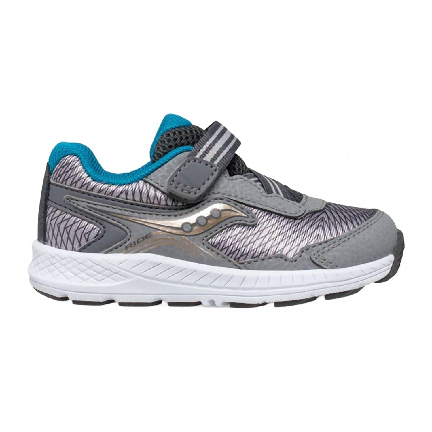 Blue Boy's Ride 10 Jr Running Shoes In Grey/blue/gold