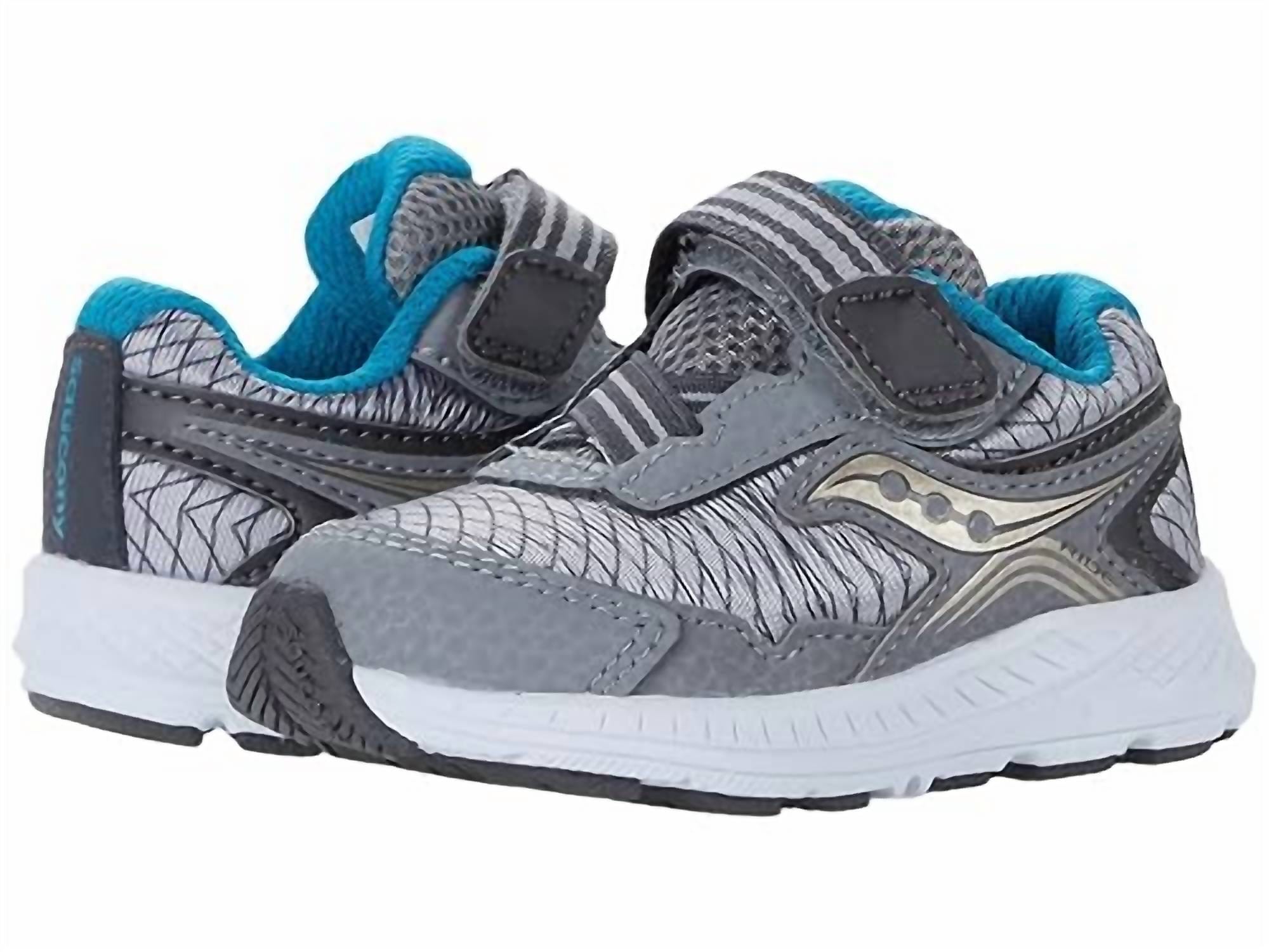 Blue Boy's Ride 10 Jr Running Shoes In Grey/blue/gold