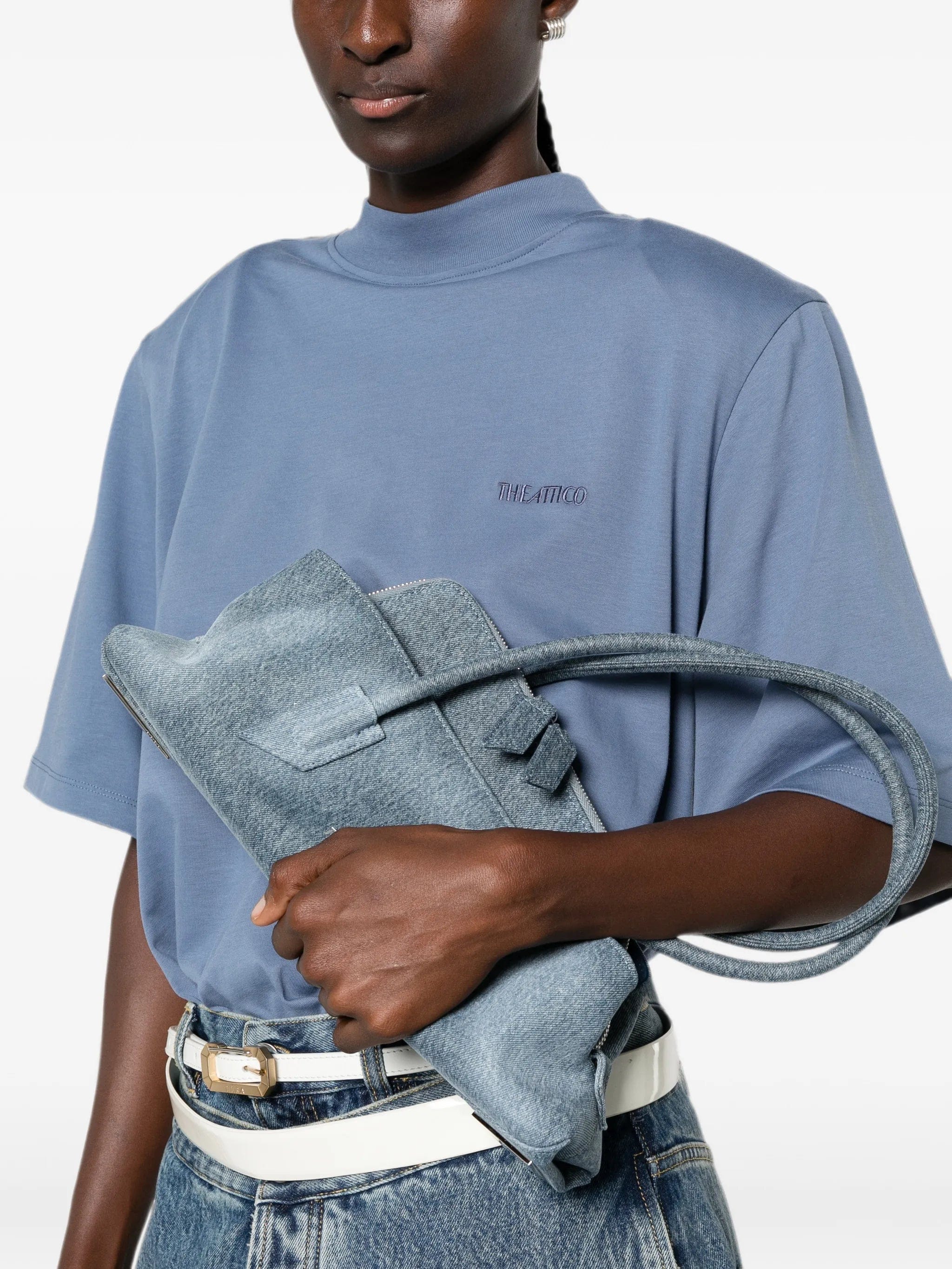 The Attico denim - effect shoulder bag